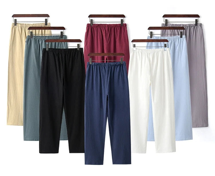 Lao Jie 老街 Old Streets Unisex Cotton & Linen Straight Leg Pants - Image 9