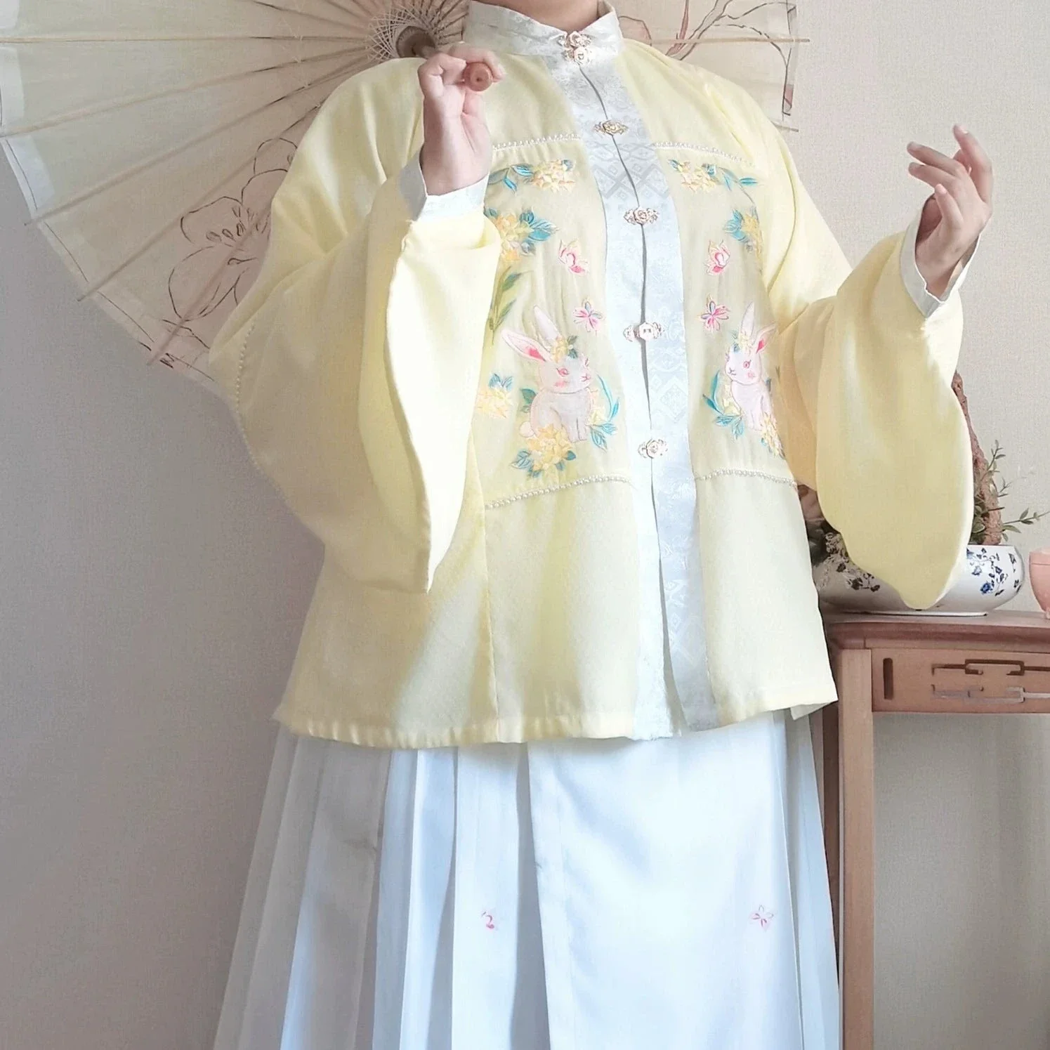 Lei Si 蕾丝 Lacy Bunny Ming Dynasty Plus Size Liling Pipa Sleeve Mamian Aoqun Set - Image 11
