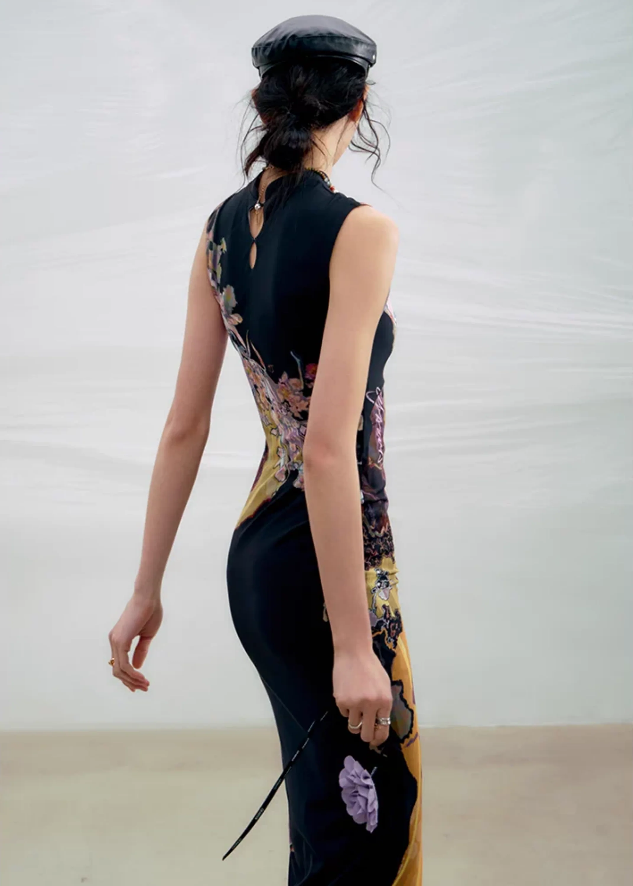 Li Meng 李梦 Plum Dream New Chinese Style Tricolor Print Sleeveless Qipao - Image 18