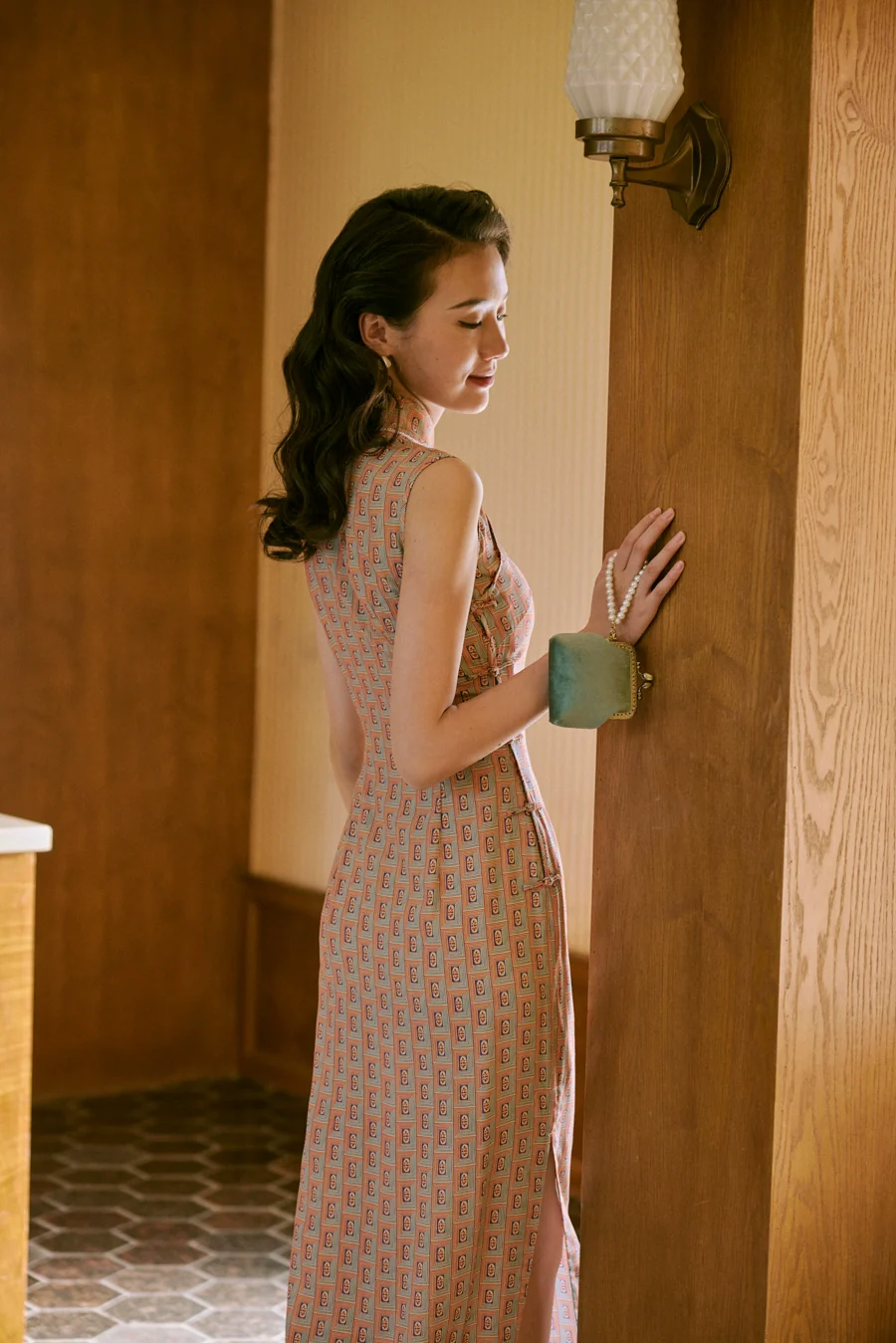 Li Sha 丽莎 Lisa 1940s Midcentury Geometric Sleeveless Daily Qipao - Image 6