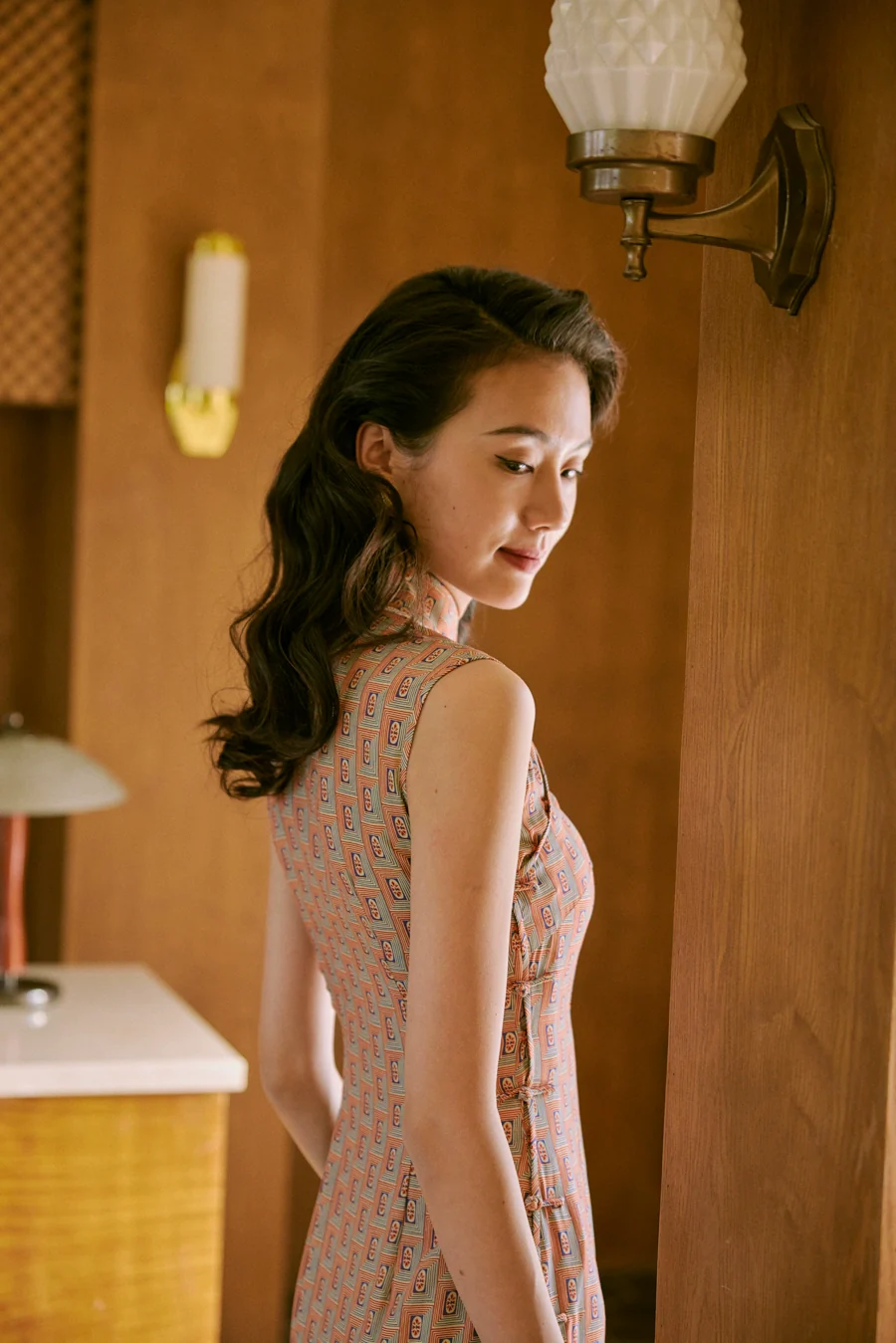 Li Sha 丽莎 Lisa 1940s Midcentury Geometric Sleeveless Daily Qipao - Image 8