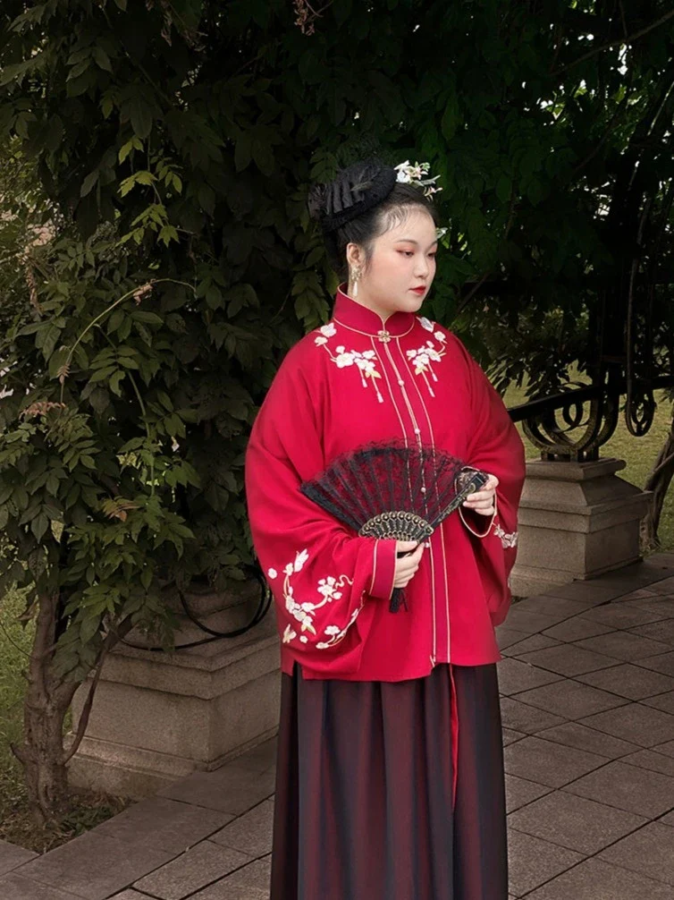 Liling Hudie 立领蝴蝶 Butterfly Standing Collar Plus Sized Ming Shirt - Image 5
