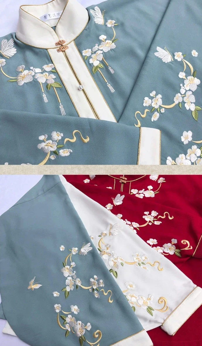 Liling Hudie 立领蝴蝶 Butterfly Standing Collar Plus Sized Ming Shirt - Image 8