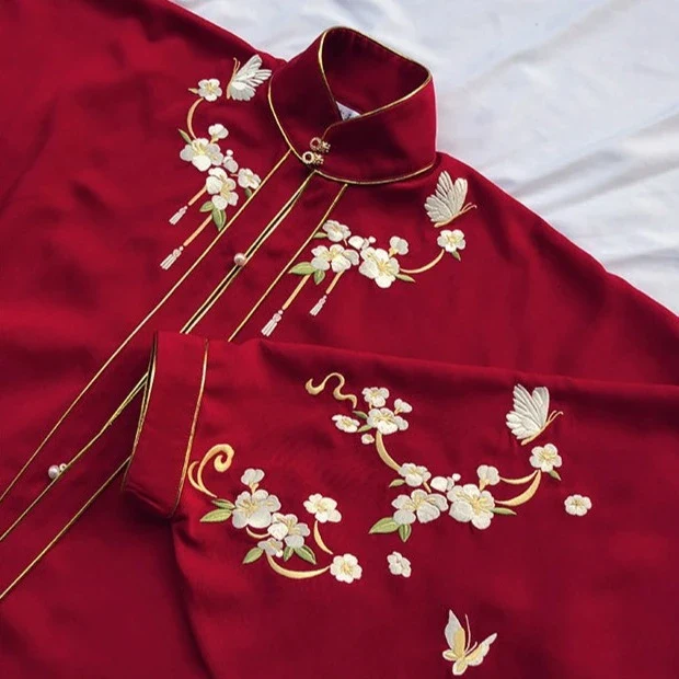 Liling Hudie 立领蝴蝶 Butterfly Standing Collar Plus Sized Ming Shirt - Image 9