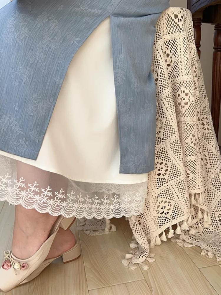 Ling Hui 凌晖 Dew Light Plus Size Lace Qipao Hanfu Petticoat Underskirt - Image 2