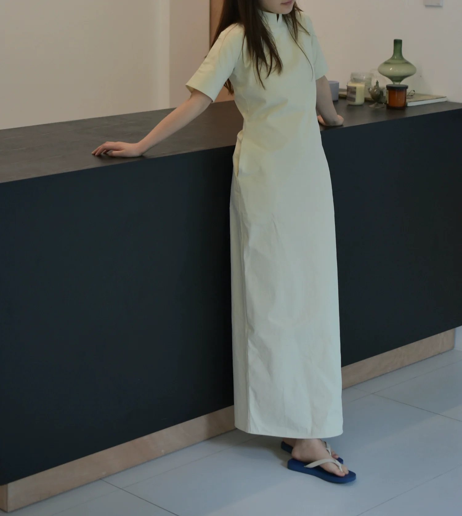 Ling Lan 铃兰 Lily of the Valley Pure Cotton 1930's Inspired Qipao with Pockets - Image 2