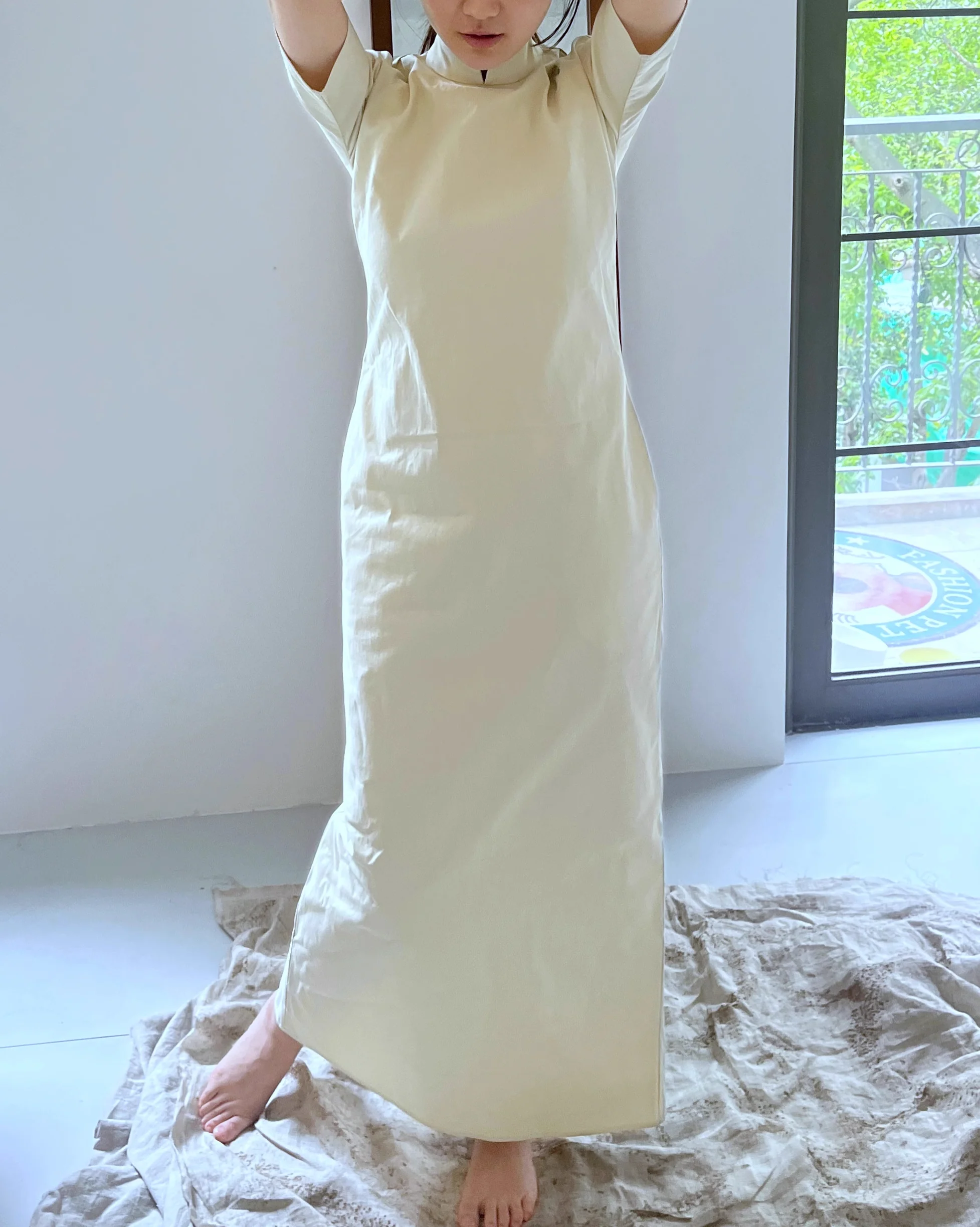 Ling Lan 铃兰 Lily of the Valley Pure Cotton 1930's Inspired Qipao with Pockets - Image 4