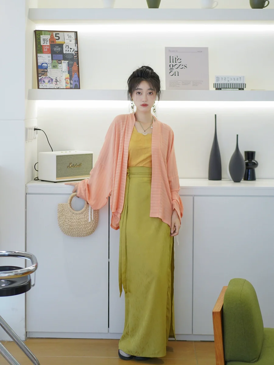 Liu Ye 柳叶 Willow Leaf Song Dynasty Satin Liangpianqun Two Panel Skirt - Image 5