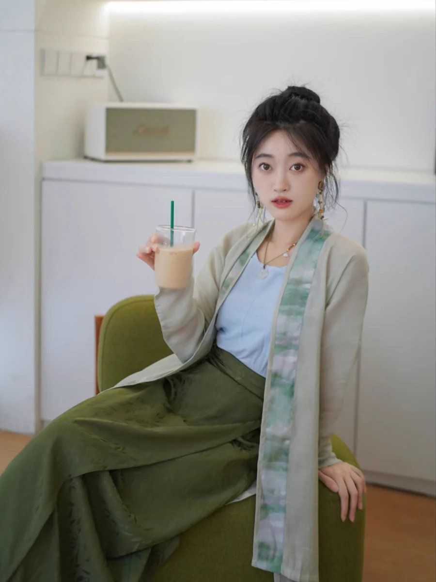Liu Ye 柳叶 Willow Leaf Song Dynasty Satin Liangpianqun Two Panel Skirt - Image 8