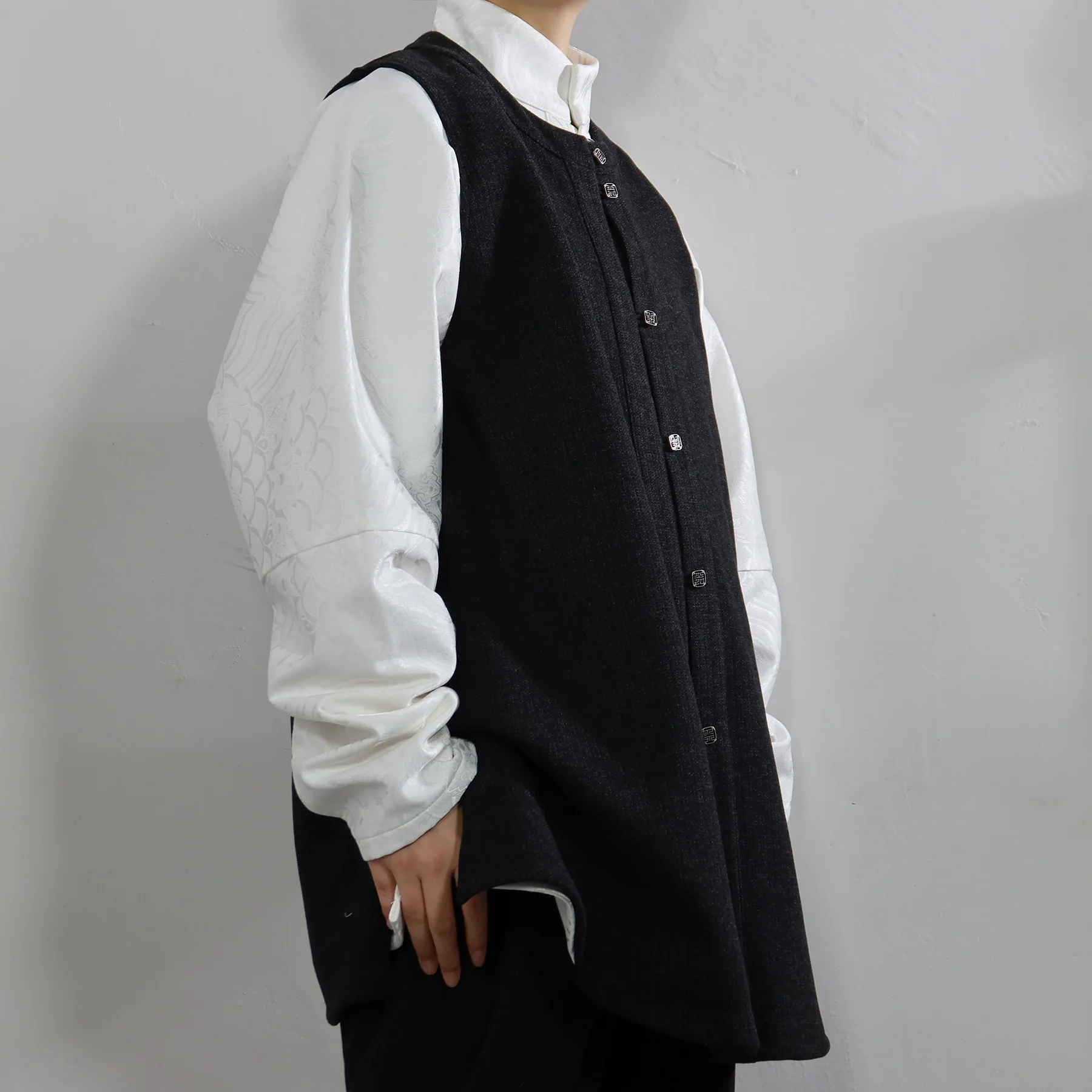 Long Lin 龙鳞 Dragon Scales Ming Dynasty Men's & Unisex Liling Duijin Ao Standing Collar Winter Top - Image 7