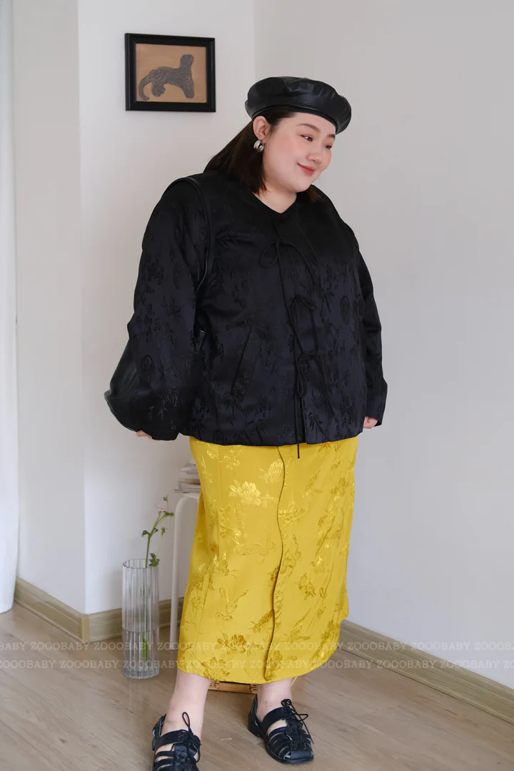 Luo Pan 罗盘 Compass New Chinese Style Plus Size Round Collar Qipao Jacket - Image 14