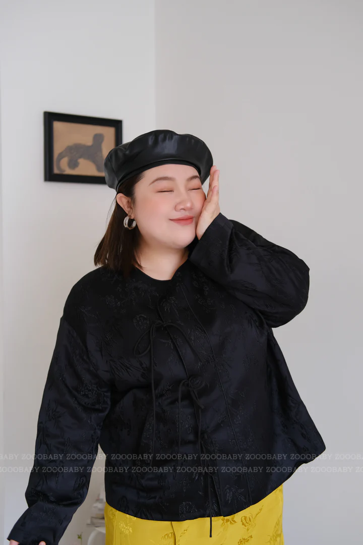 Luo Pan 罗盘 Compass New Chinese Style Plus Size Round Collar Qipao Jacket - Image 15
