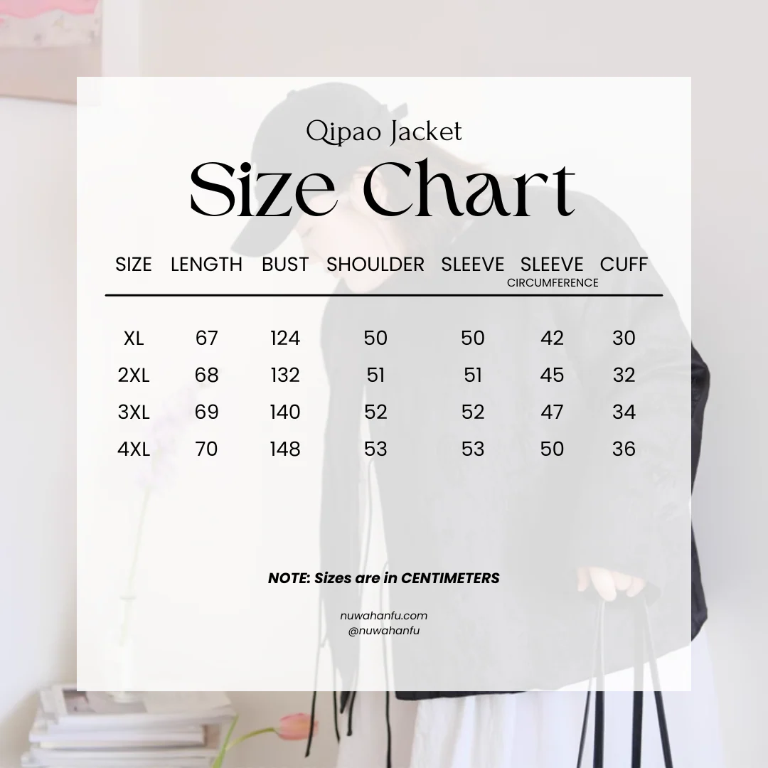 Luo Pan 罗盘 Compass New Chinese Style Plus Size Round Collar Qipao Jacket - Image 17