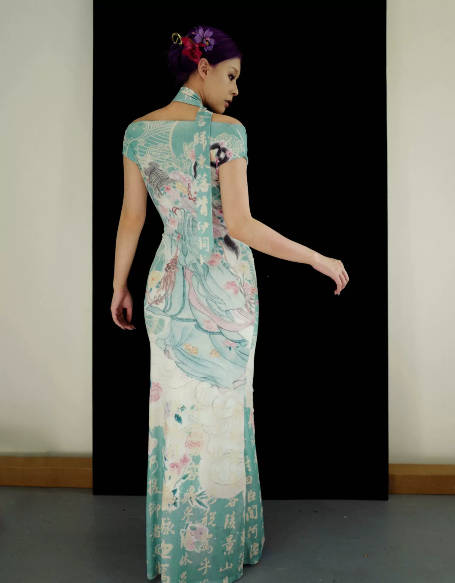 Luo Shen 洛神 Goddess of the River Luo New Chinese Style Off-Shoulder Dress - Image 5
