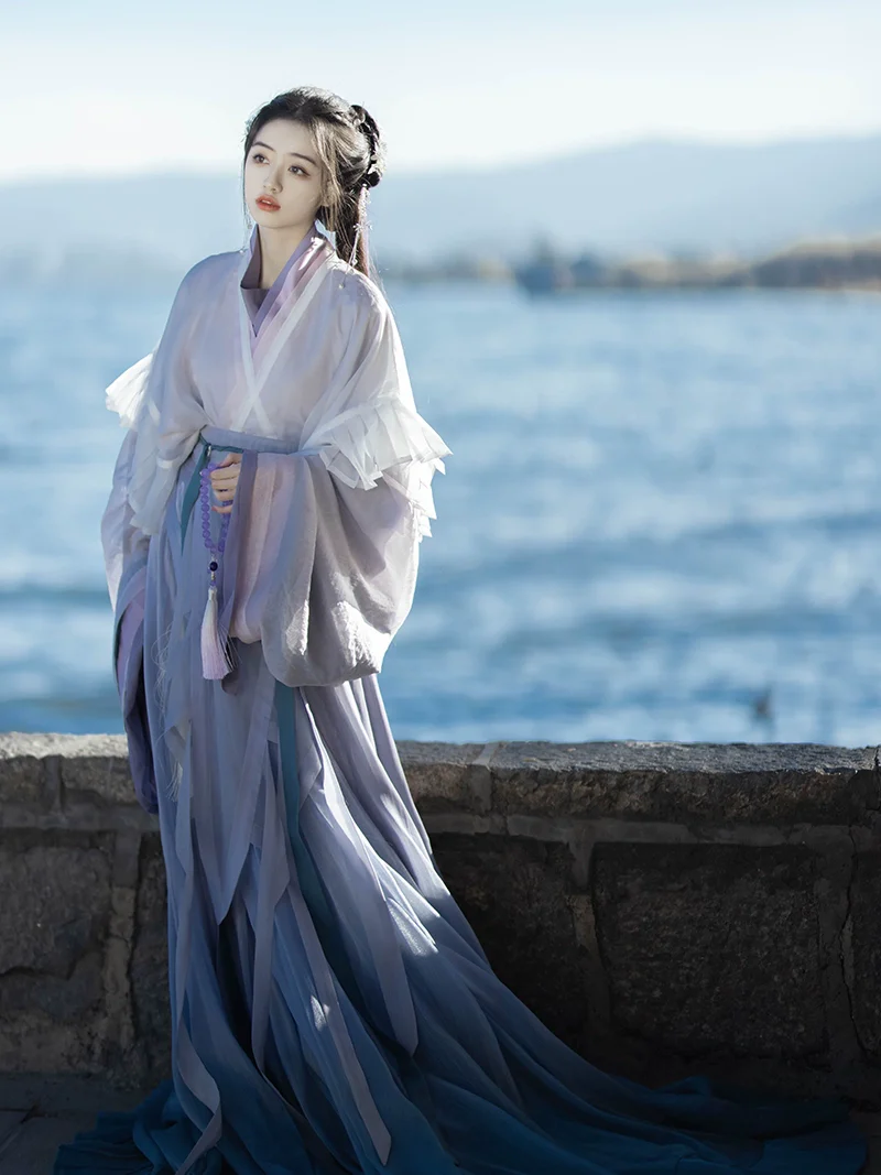 Luo Shen 洛神 River Goddess Wei Jin Zaju Chuishao Fu Swallow Tail & Flying Ribbon Reproduction Set - Image 4