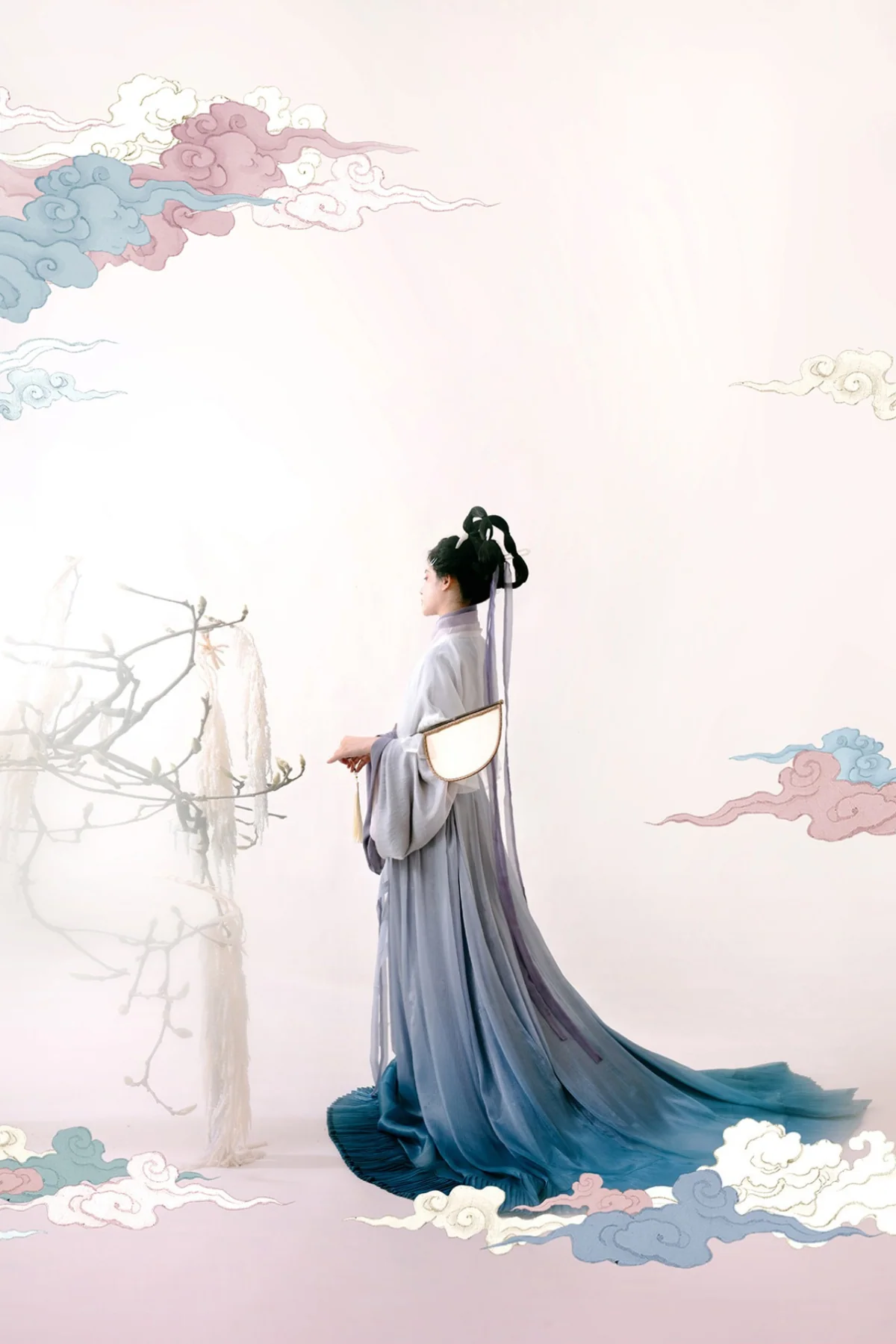 Luo Shen 洛神 River Goddess Wei Jin Zaju Chuishao Fu Swallow Tail & Flying Ribbon Reproduction Set - Image 5