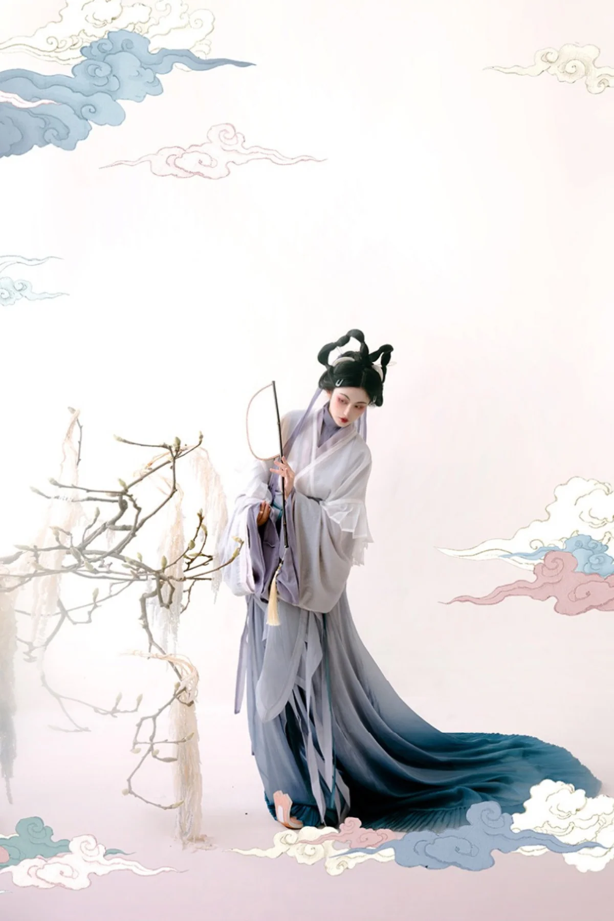 Luo Shen 洛神 River Goddess Wei Jin Zaju Chuishao Fu Swallow Tail & Flying Ribbon Reproduction Set - Image 7