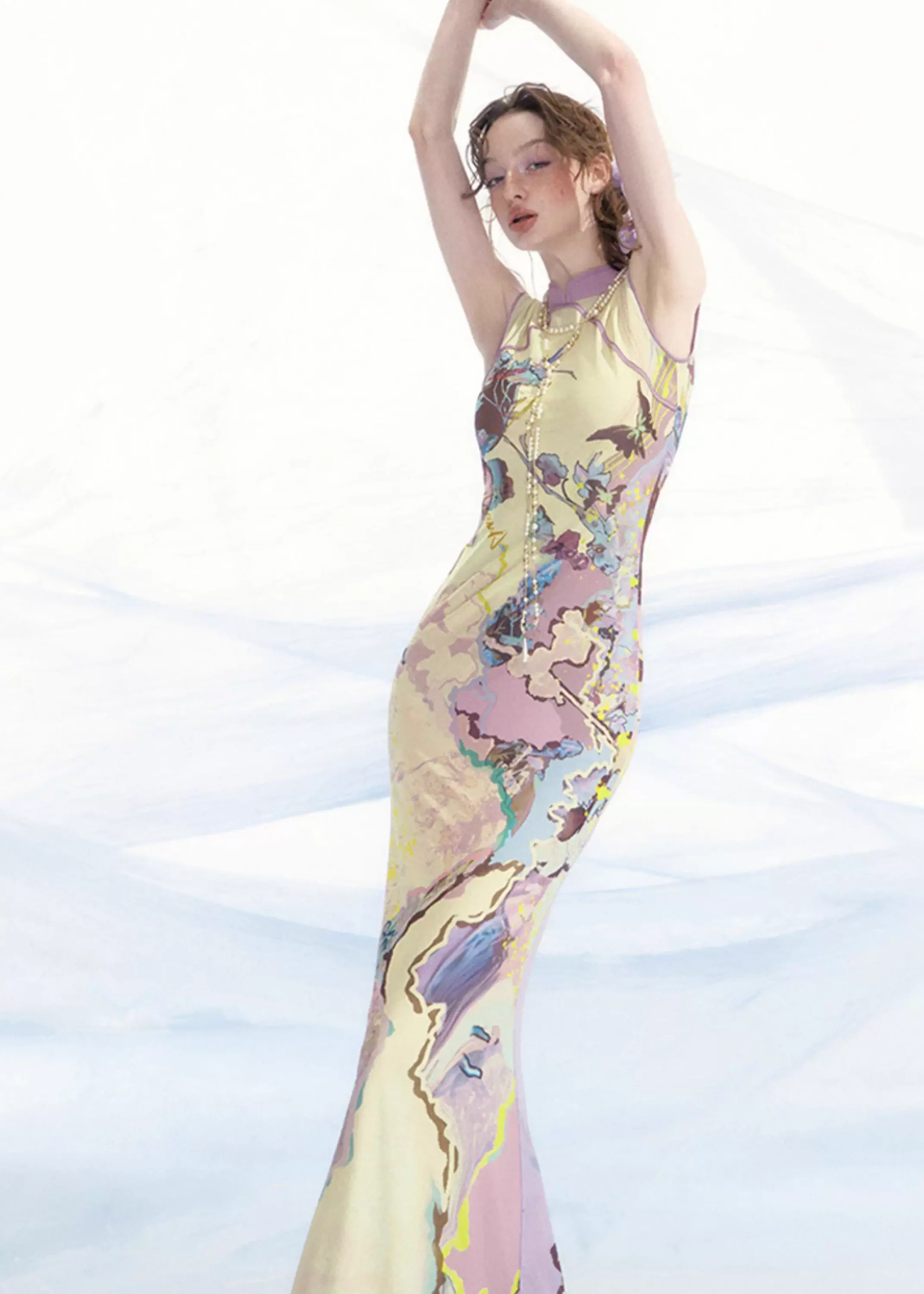 Luoman Ci 罗曼词 Romance Language New Chinese Style Colorful Sleeveless Qipao - Image 11