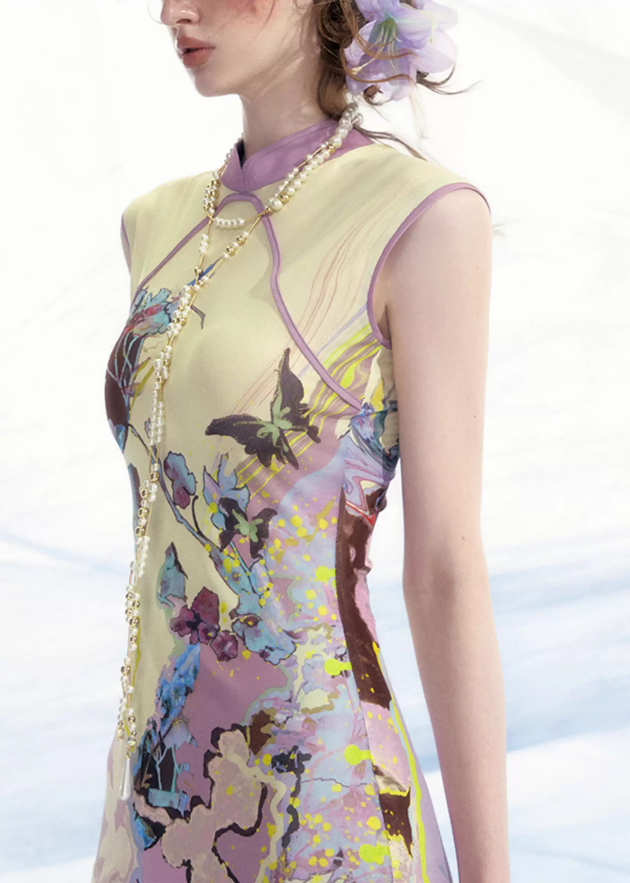 Luoman Ci 罗曼词 Romance Language New Chinese Style Colorful Sleeveless Qipao - Image 12