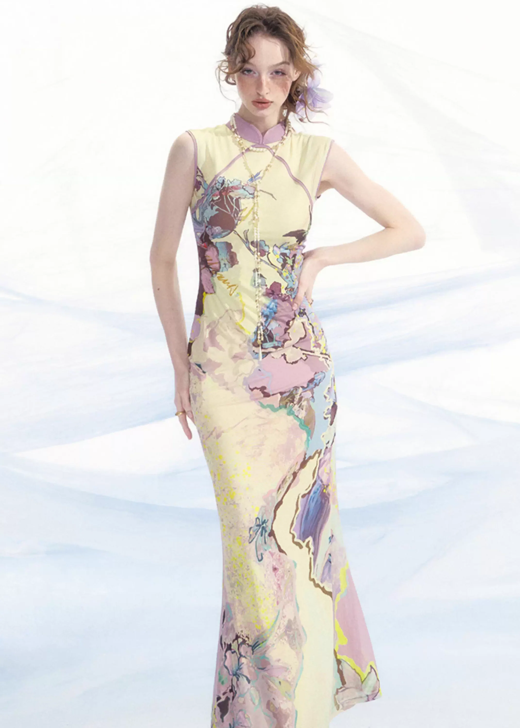 Luoman Ci 罗曼词 Romance Language New Chinese Style Colorful Sleeveless Qipao - Image 15