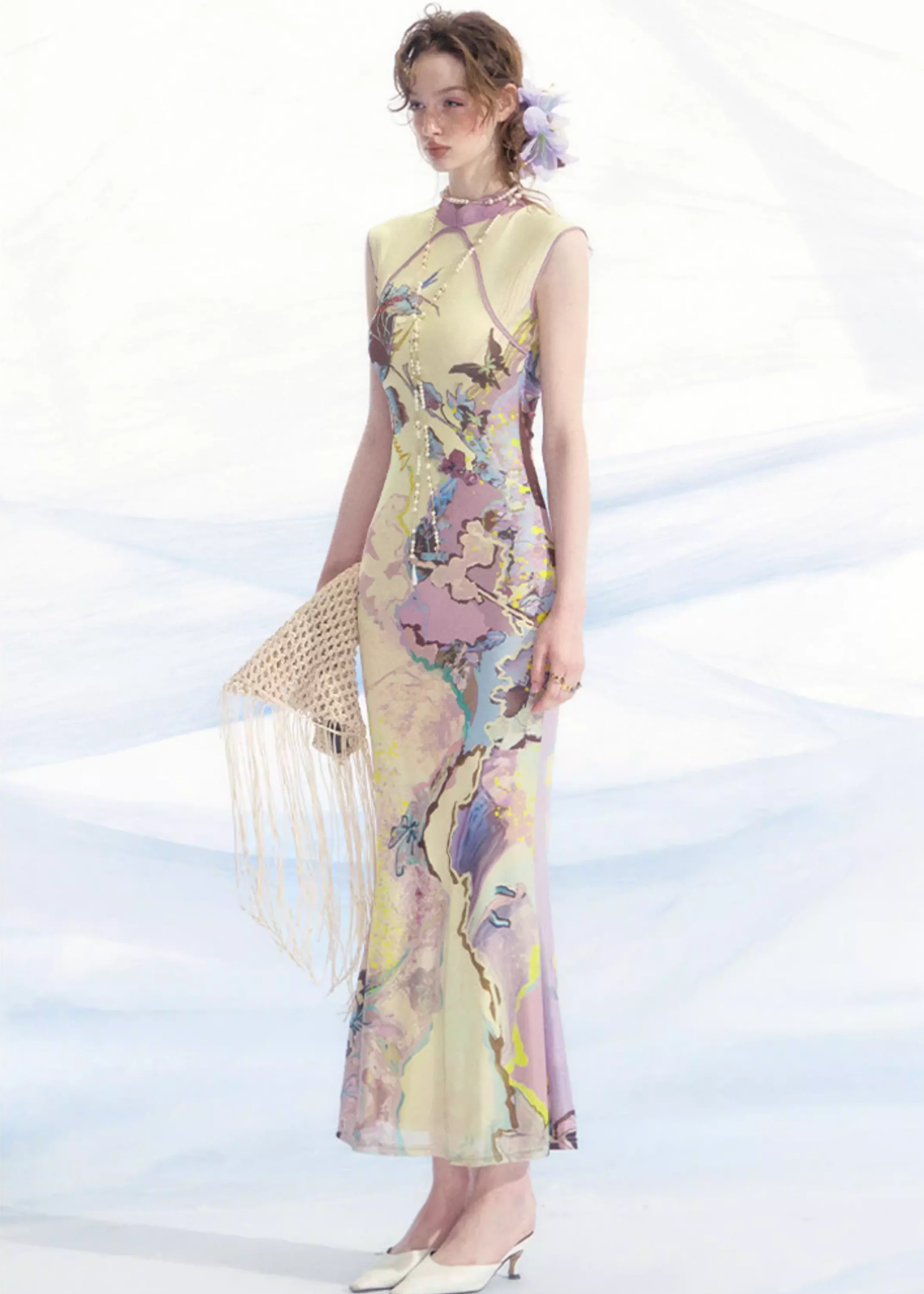 Luoman Ci 罗曼词 Romance Language New Chinese Style Colorful Sleeveless Qipao - Image 16
