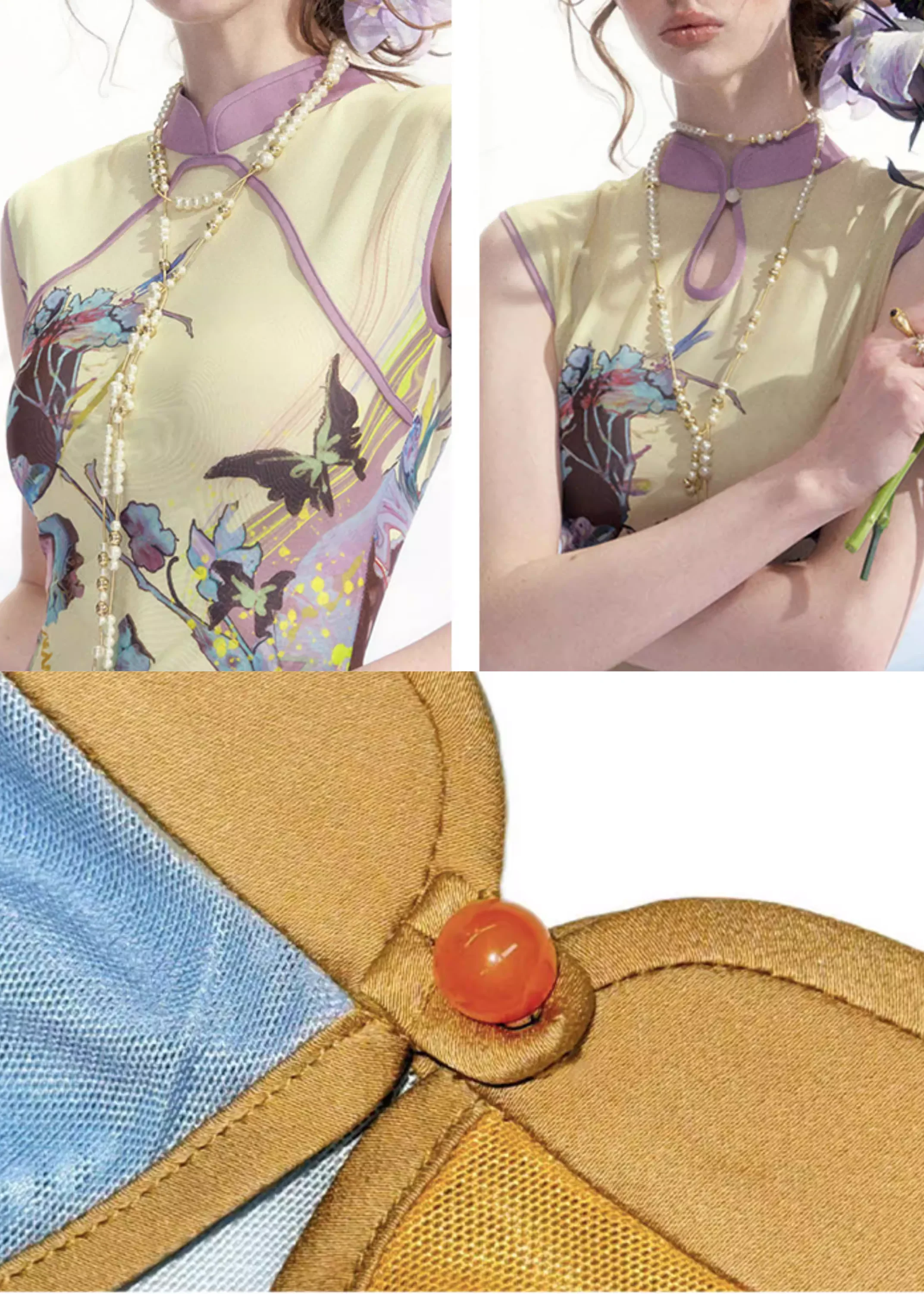 Luoman Ci 罗曼词 Romance Language New Chinese Style Colorful Sleeveless Qipao - Image 17