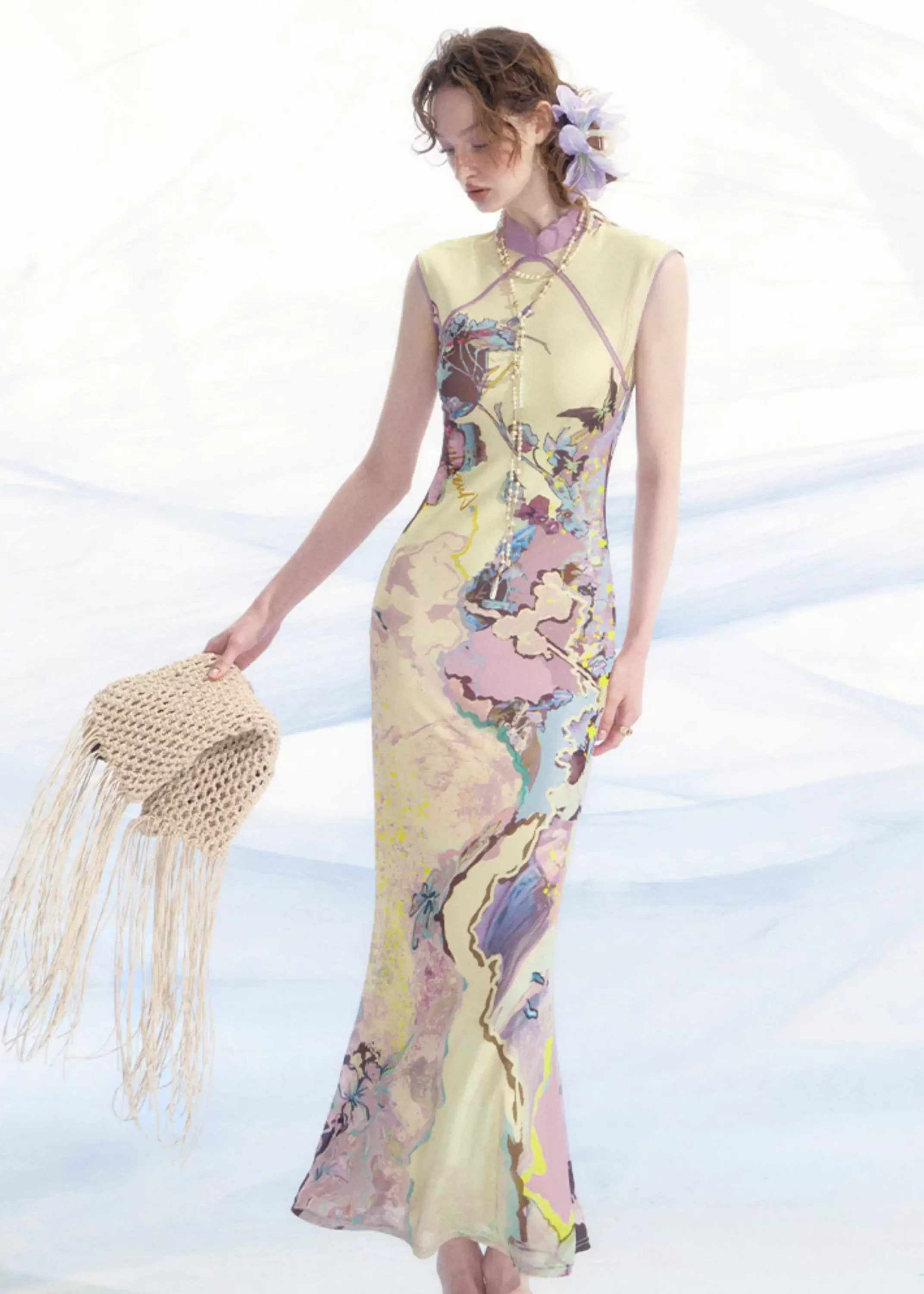 Luoman Ci 罗曼词 Romance Language New Chinese Style Colorful Sleeveless Qipao - Image 4
