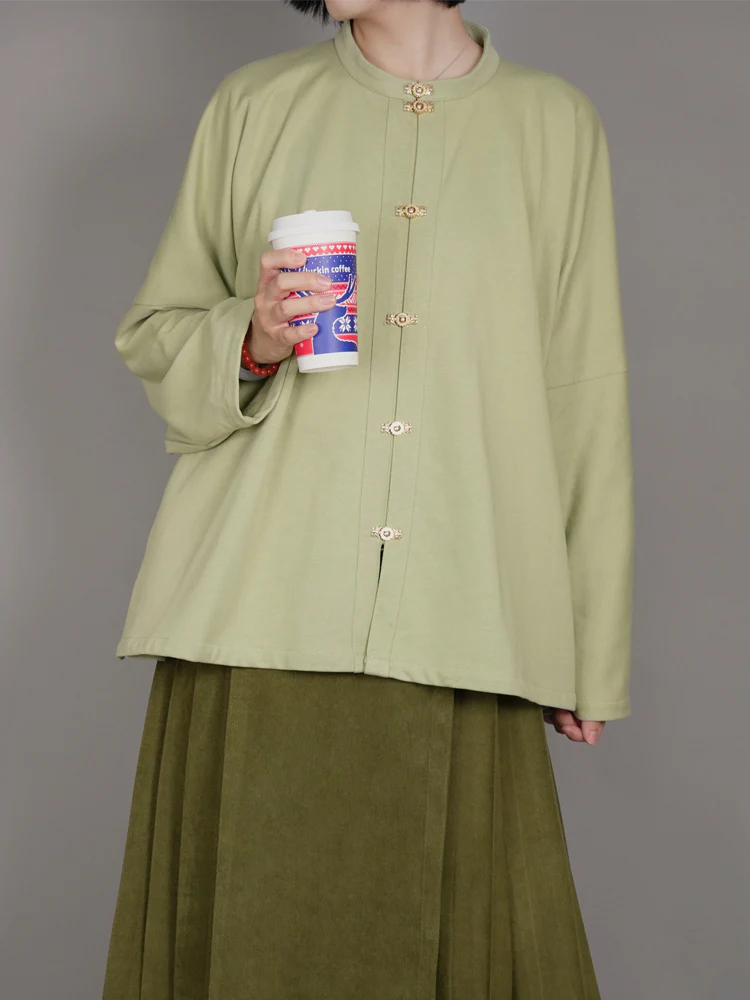 M&Ms 巧克力豆 Ming Dynasty Plus Size Cotton Standing Collar Top & Bijia Vest Set - Image 5