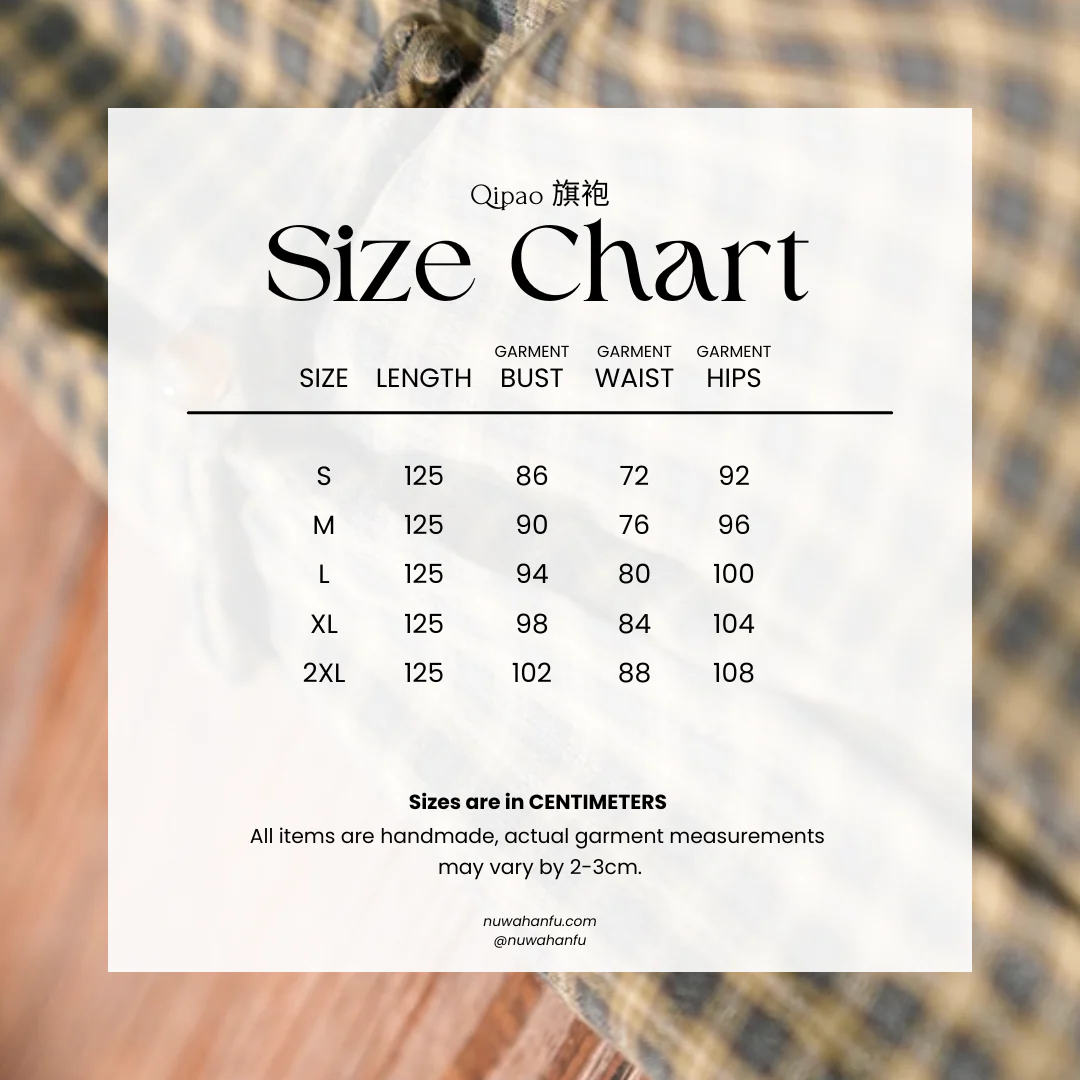 Maomao Chong 毛毛虫 Caterpillar Republic of China Plaid Jacquard Short Sleeve Qipao - Image 8