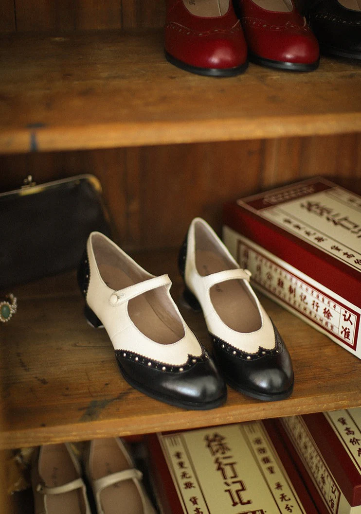 Margarita 玛格丽特 1920s Schoolgirl Reproduction Cowhide Leather Shoe - Image 15