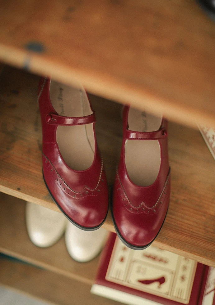 Margarita 玛格丽特 1920s Schoolgirl Reproduction Cowhide Leather Shoe - Image 7