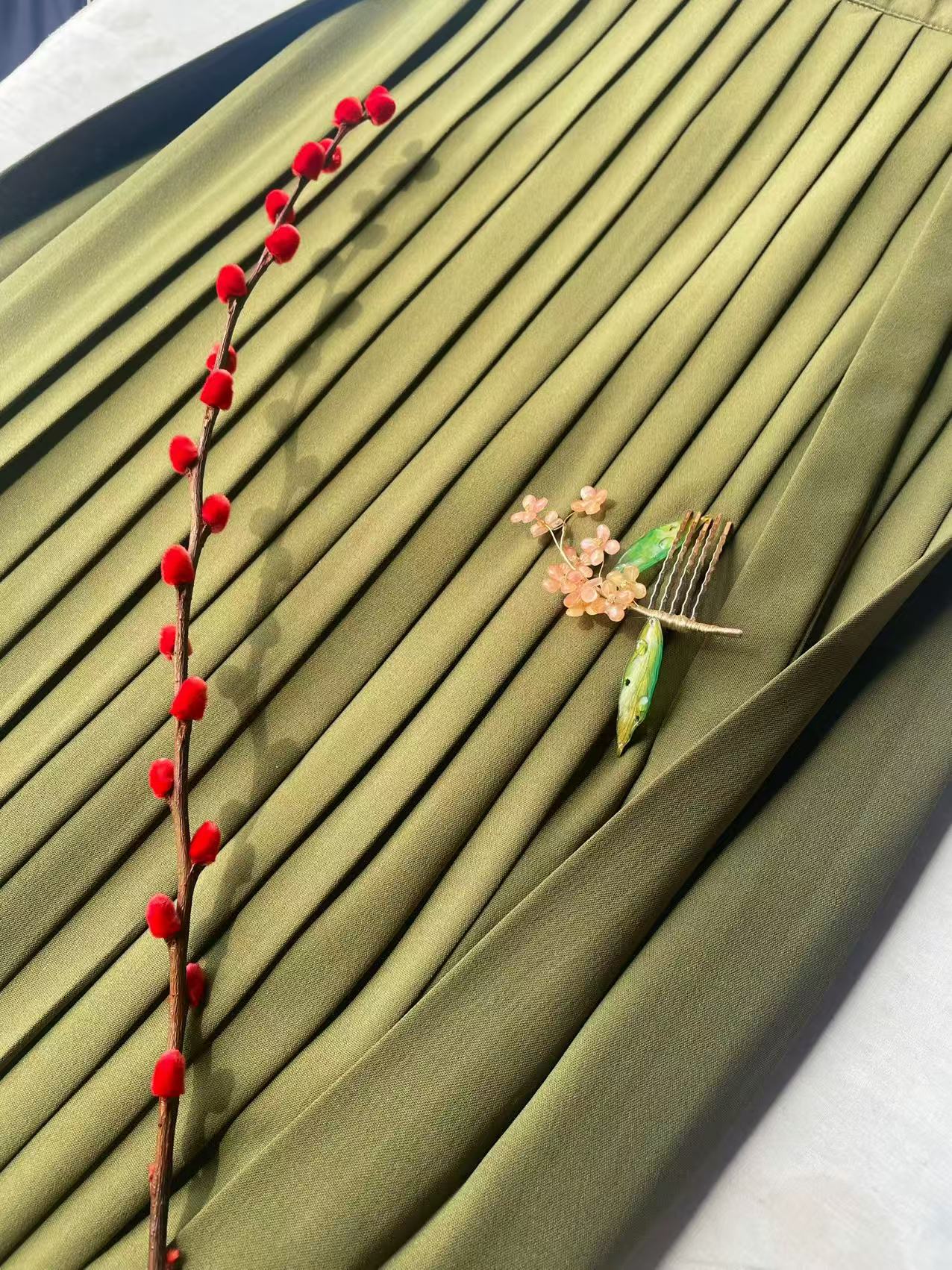 Mashu 麻薯 Mochi Song Dynasty Custom Multi Colored Baidiequn Hundred Pleat Skirt - Image 17