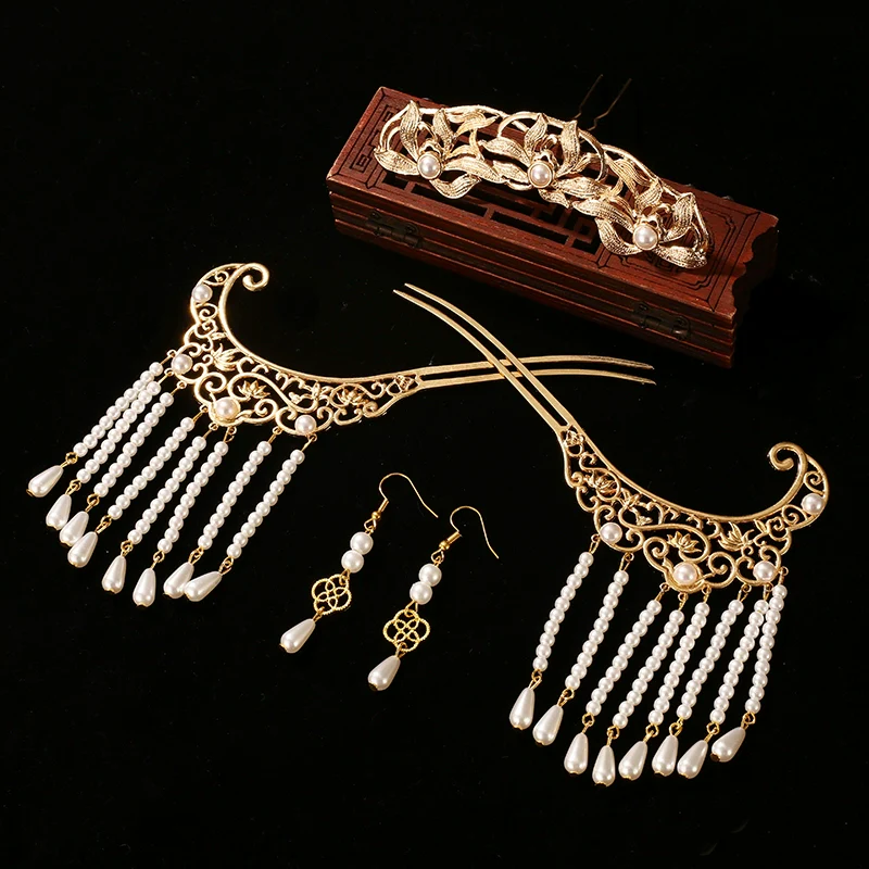 Meng Zhen 梦珍 Dreamy Pearl Tang Song Ming Hairpin Set - Image 4