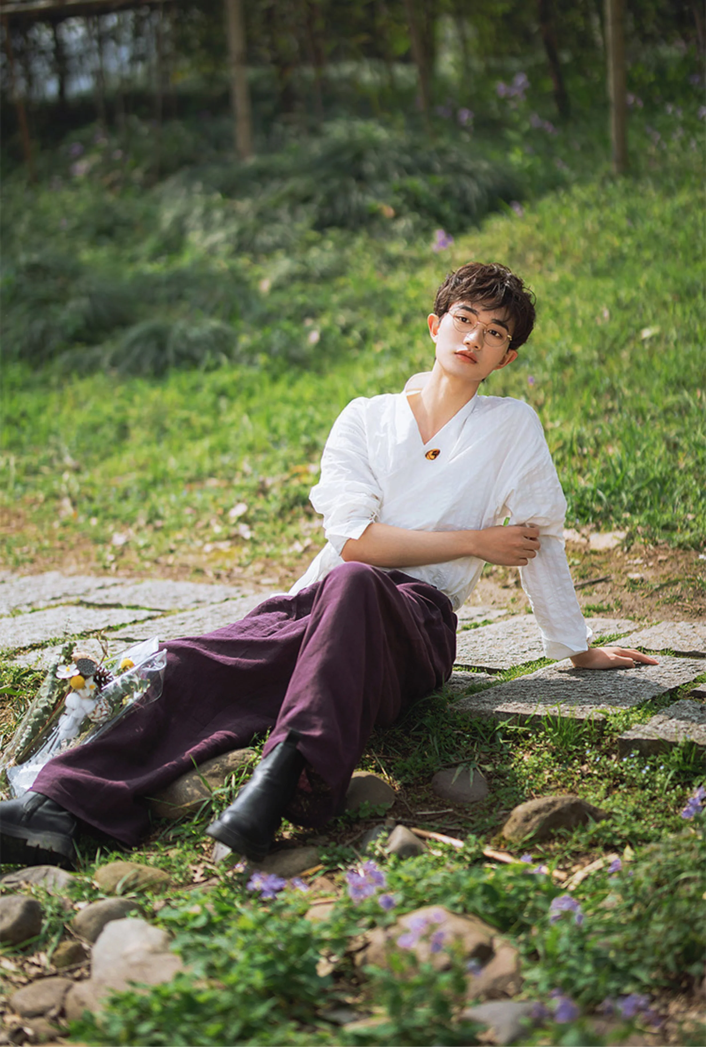 Midnight 凝夜 Modernized Song Dynasty Men's Hemp & Linen Trousers - Image 4