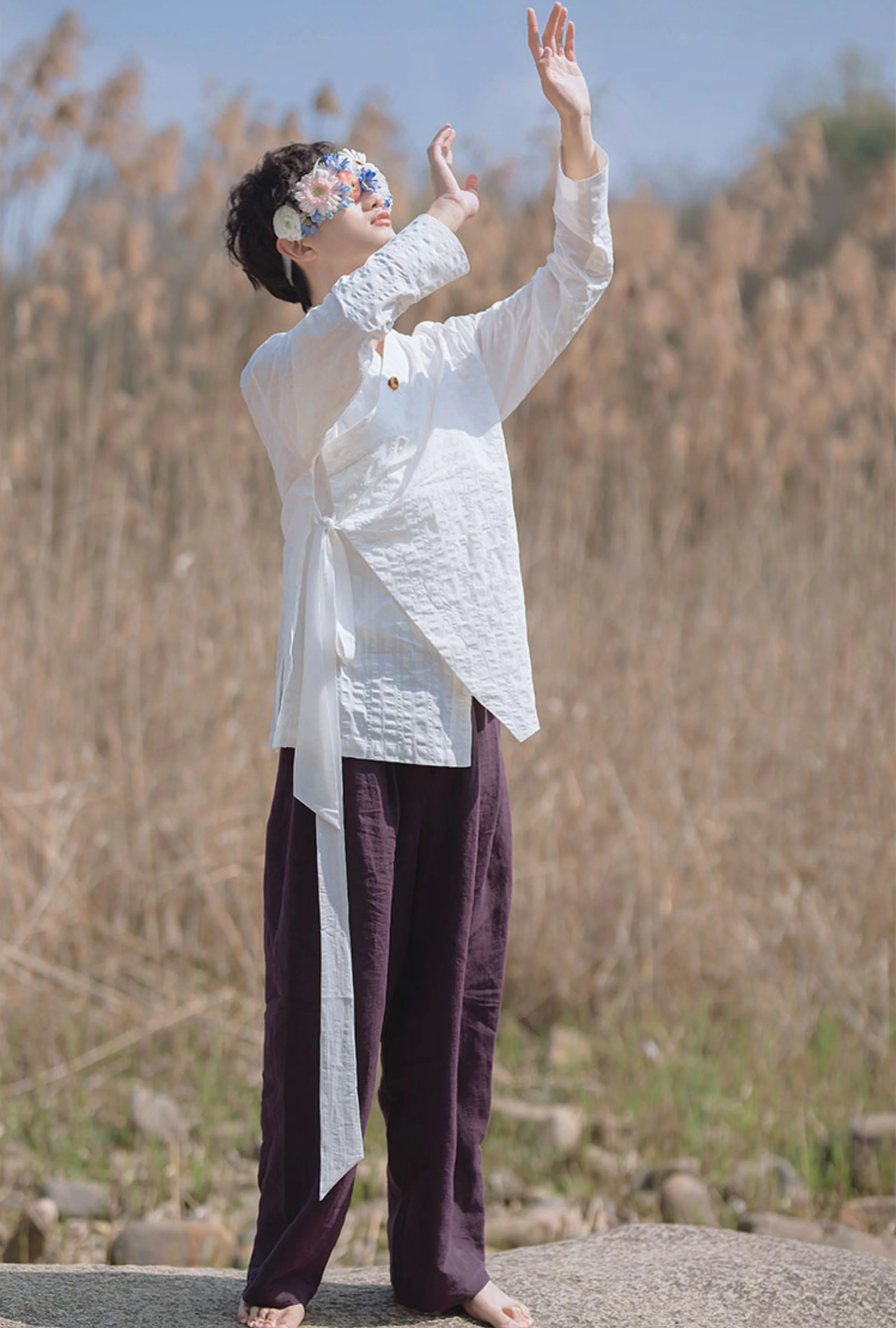 Midnight 凝夜 Modernized Song Dynasty Men's Hemp & Linen Trousers - Image 5