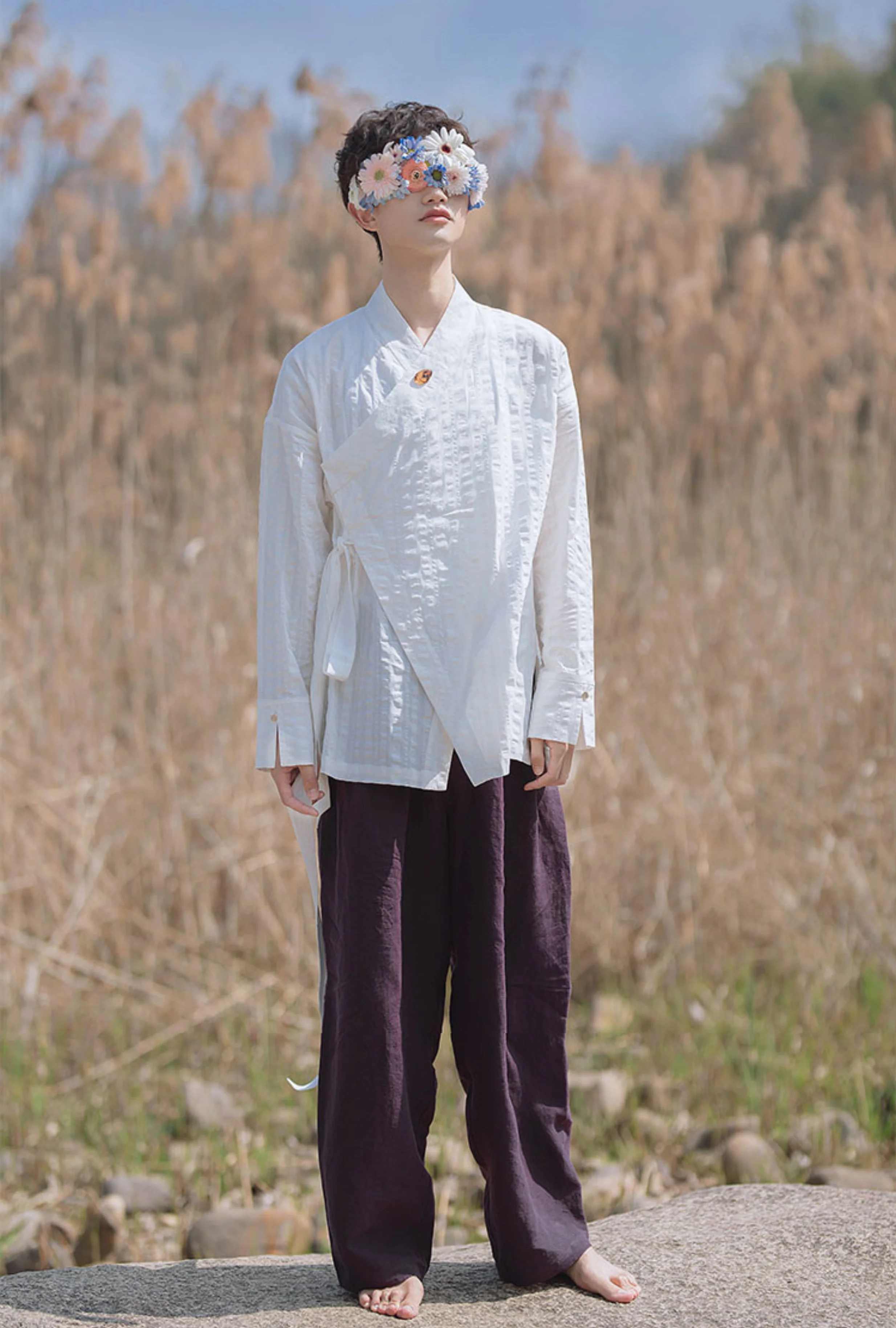 Midnight 凝夜 Modernized Song Dynasty Men's Hemp & Linen Trousers - Image 6