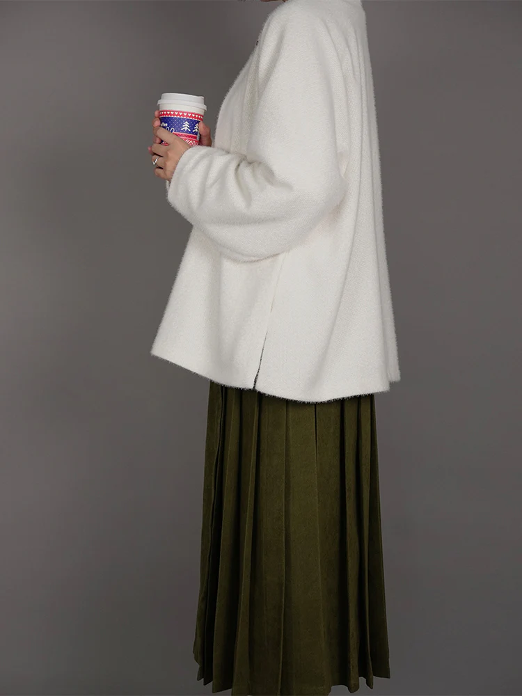 Milk Chocolate 牛奶巧克力 Modernized Ming Plus Size Yuanling Ao Jacket & Midi Mamian Skirt Set - Image 5