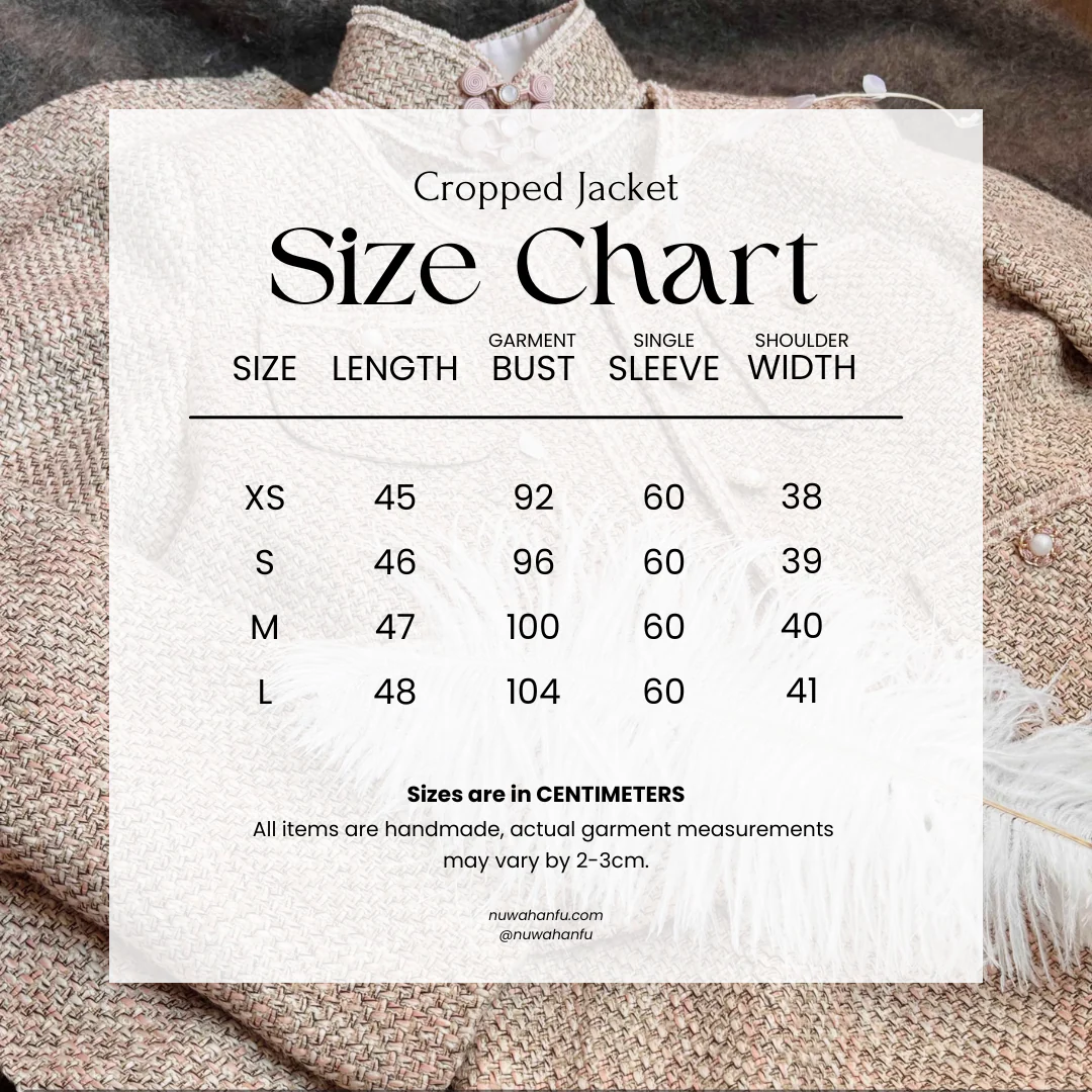Mitao Wulong 蜜桃乌龙 Peach Oolong 1940s Inspired Tweed Qipao & Cropped Jacket Set - Image 12