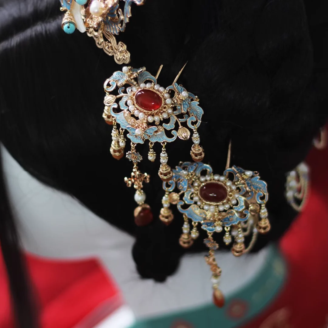 Moshang Yan 陌上烟 Mist on the Country Path Bian Zan Side Tassel Hairpin - Image 5
