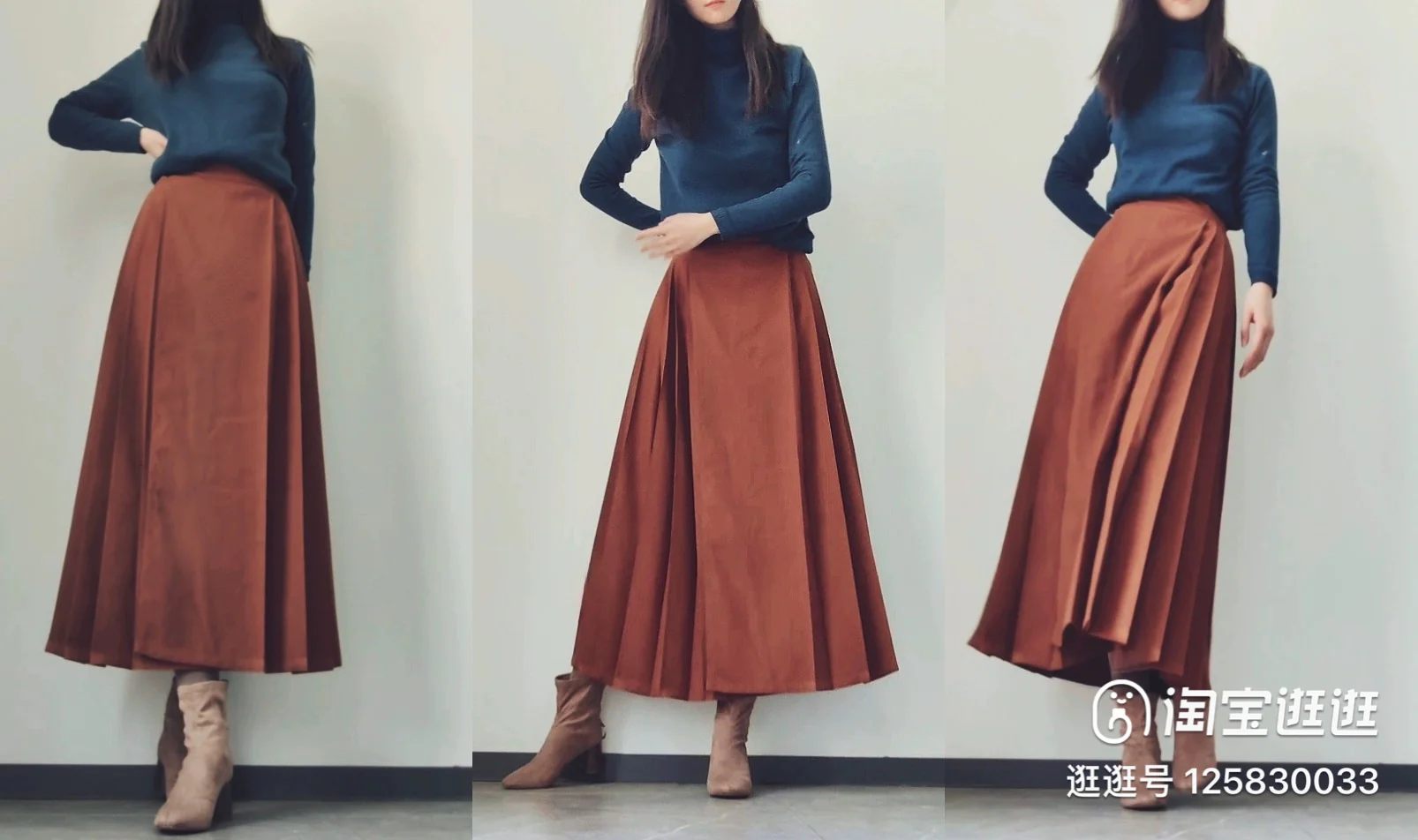 Momao Xiewen 磨毛斜纹 Brushed Twill Pocket Adjustable Modernized Mamian Skirt - Image 5