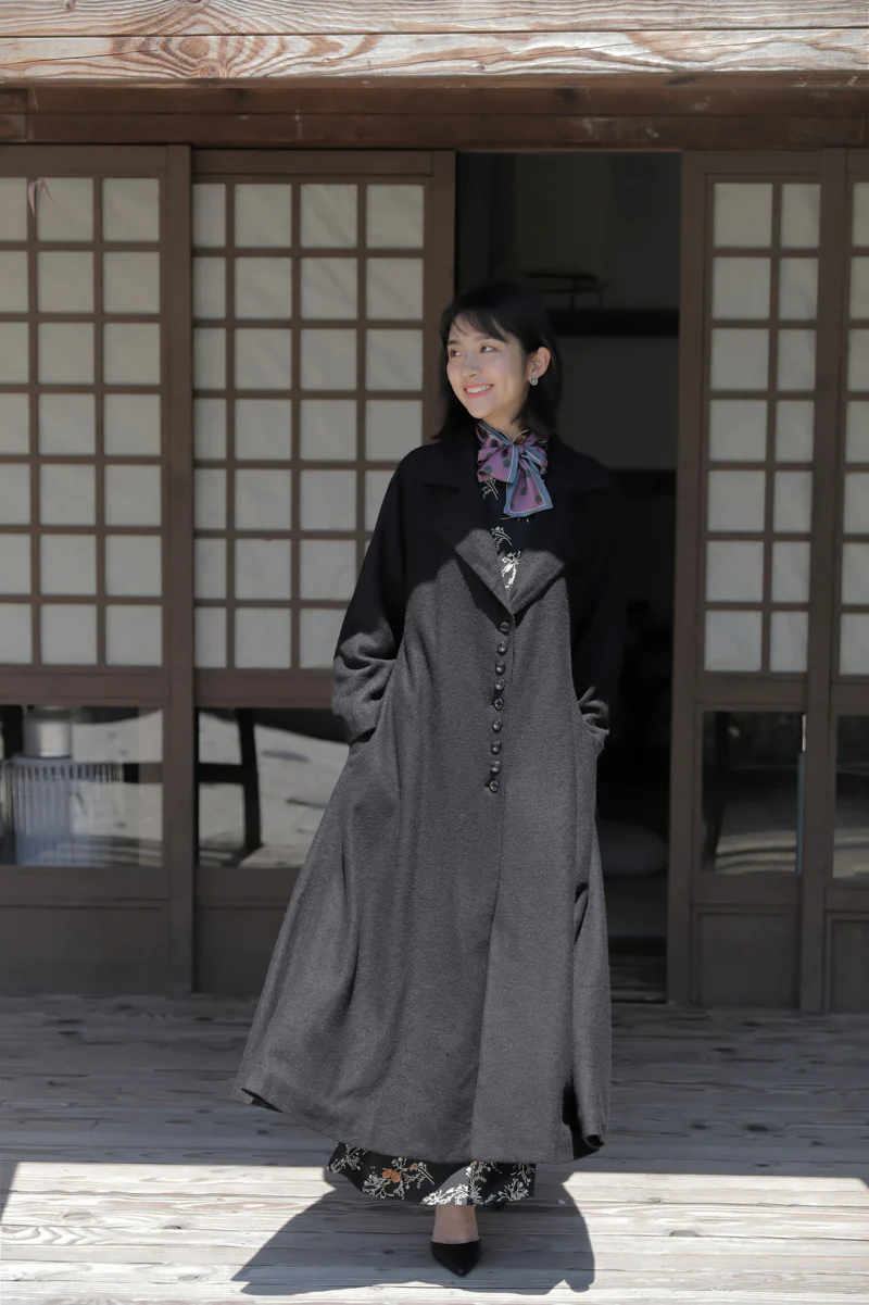 Mu Feng 沐风 Pure Wind 1930s Inspired Wool Blend A-line Trench Coat - Image 12