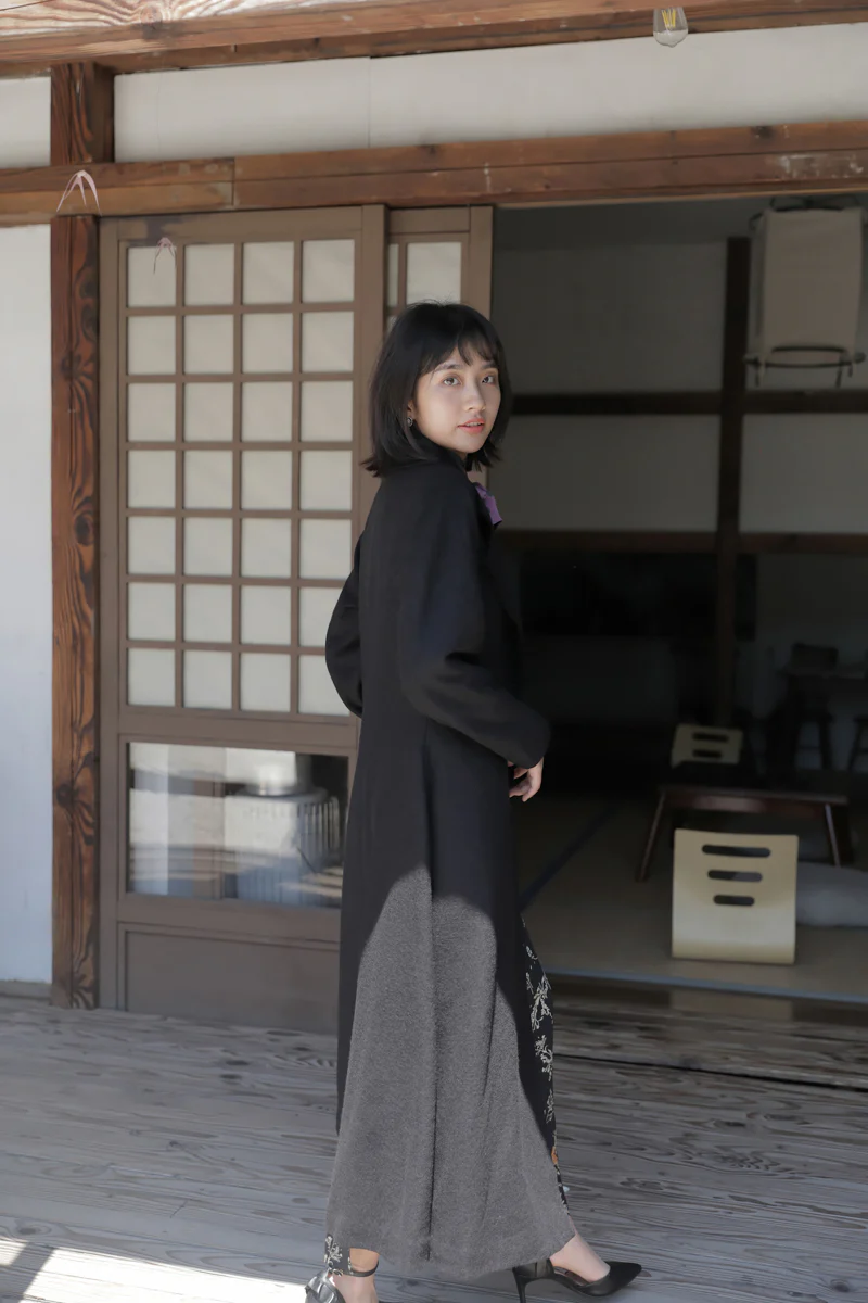 Mu Feng 沐风 Pure Wind 1930s Inspired Wool Blend A-line Trench Coat - Image 17