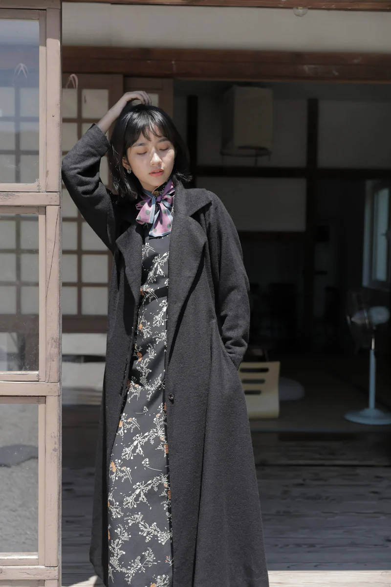 Mu Feng 沐风 Pure Wind 1930s Inspired Wool Blend A-line Trench Coat - Image 19