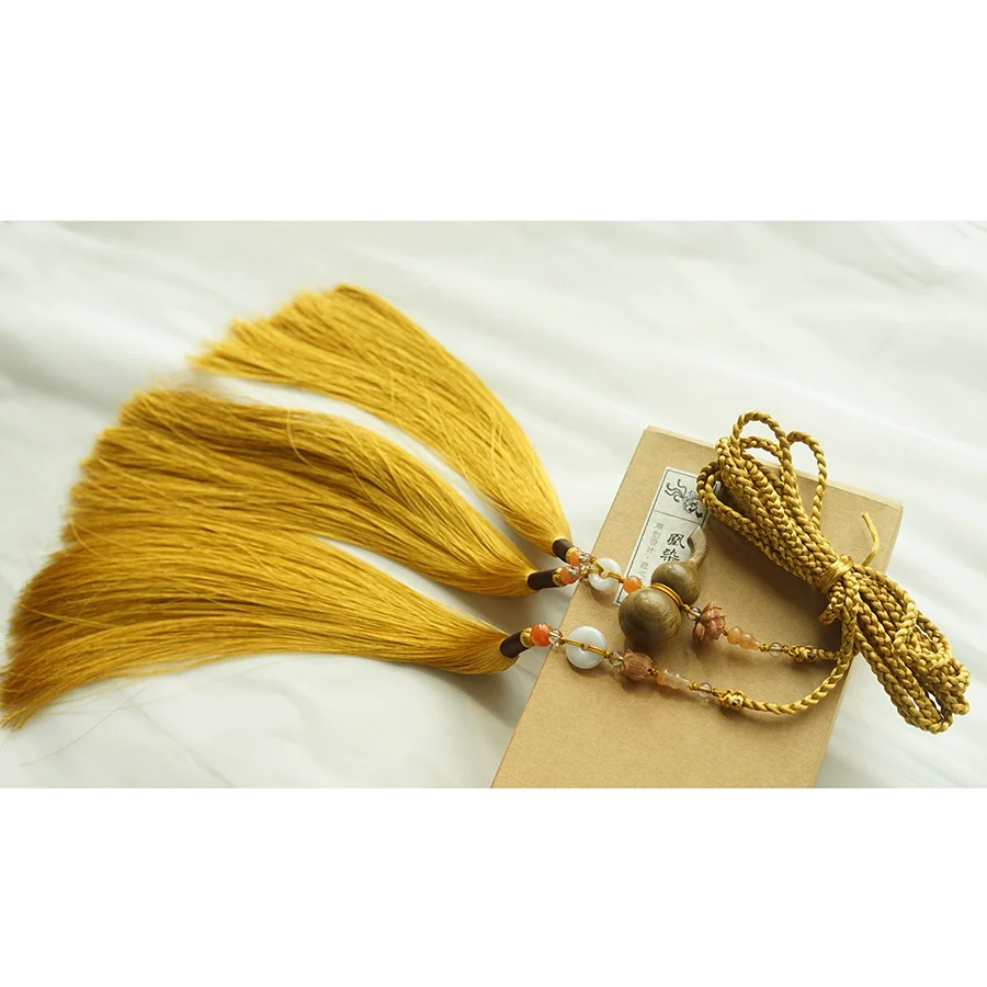 Mu Hulu 木葫芦 Wooden Gourd Tassel Belt Unisex Sandalwood & Jade Hanfu Accessory - Image 10