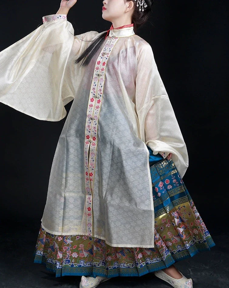 Mudan 牡丹 Peony & Pheasant Wedding Mamian Skirt - Image 3