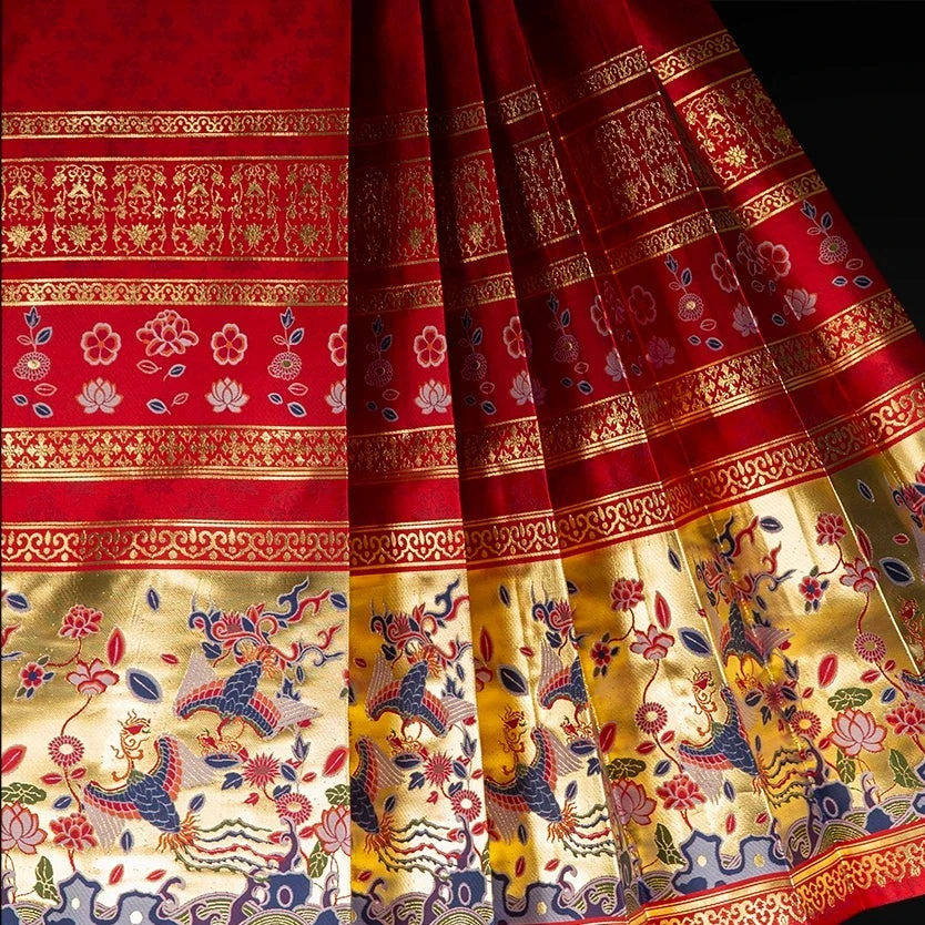 Mudan 牡丹 Peony & Pheasant Wedding Mamian Skirt - Image 7