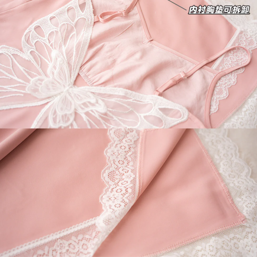 Nai You 奶油 Cream Butterfly Republican Era Lace Qipao Slip Dress - Image 10
