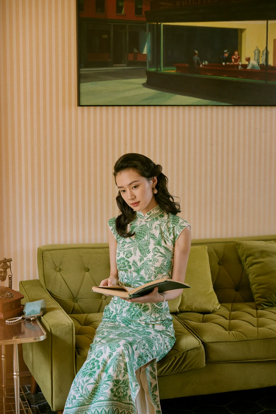 Nan Yang 南洋 Southern Borders 1950s Jungle Print Cap Sleeve Daily Qipao - Image 2