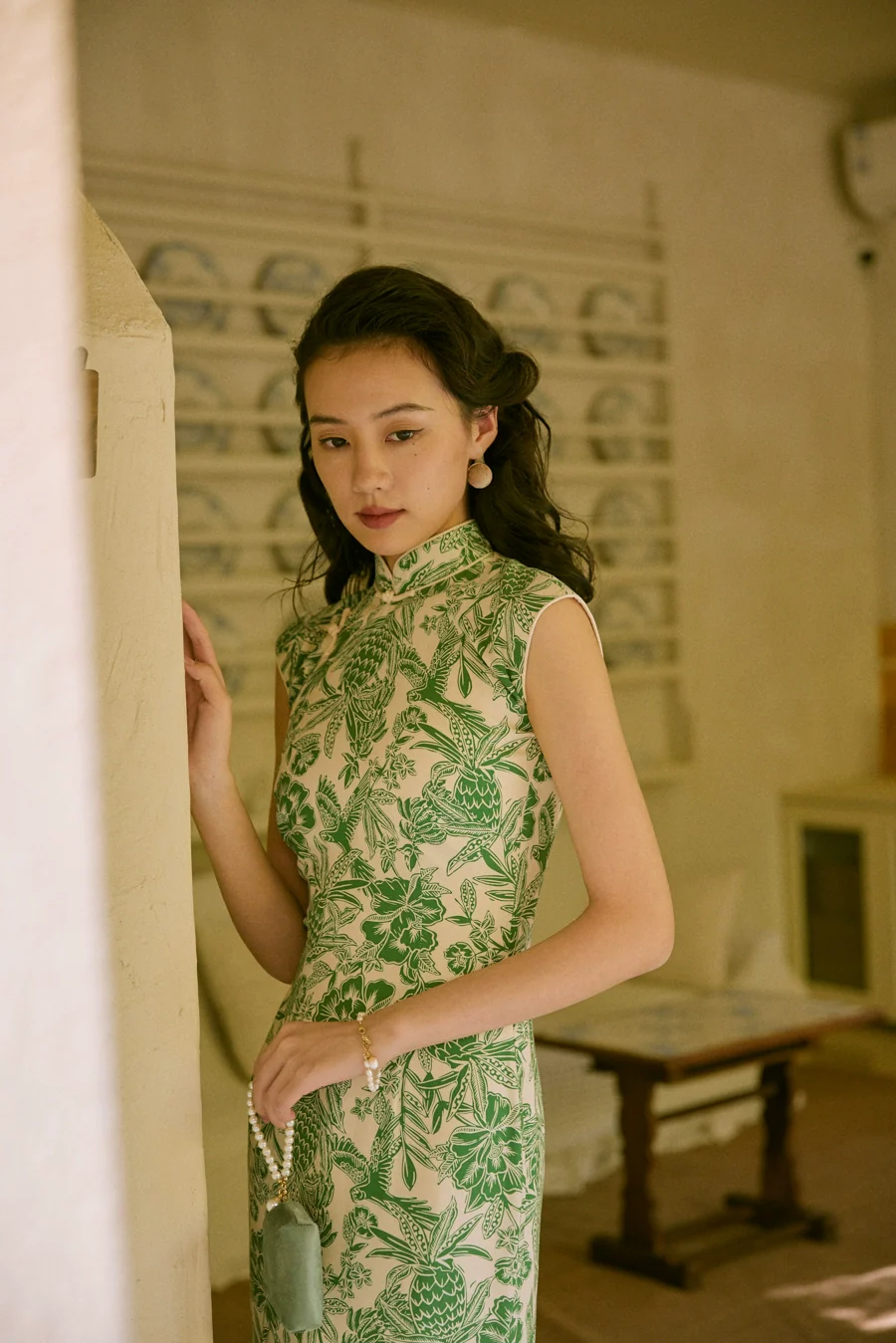 Nan Yang 南洋 Southern Borders 1950s Jungle Print Cap Sleeve Daily Qipao - Image 5