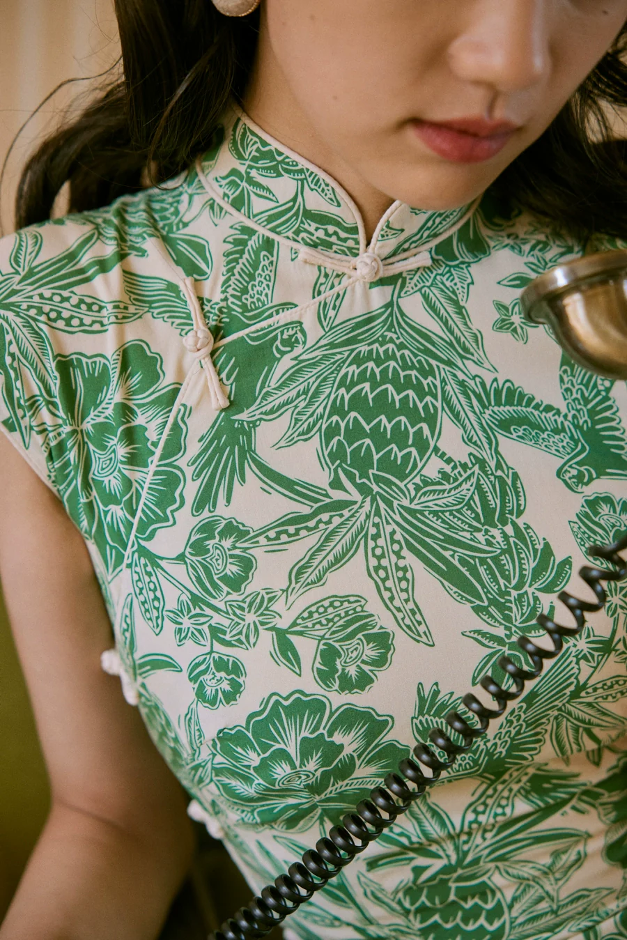 Nan Yang 南洋 Southern Borders 1950s Jungle Print Cap Sleeve Daily Qipao - Image 7